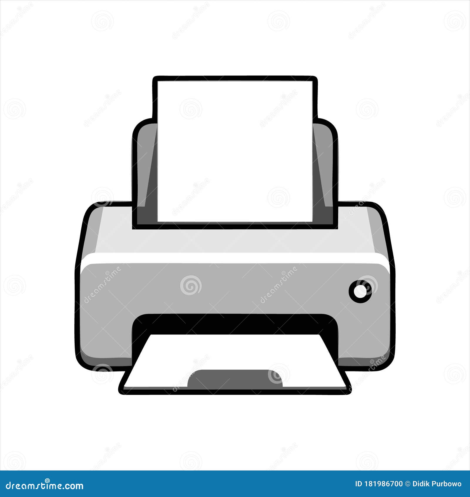 Printer in Trendy Design Style. Stock - Illustration of isolated, document: