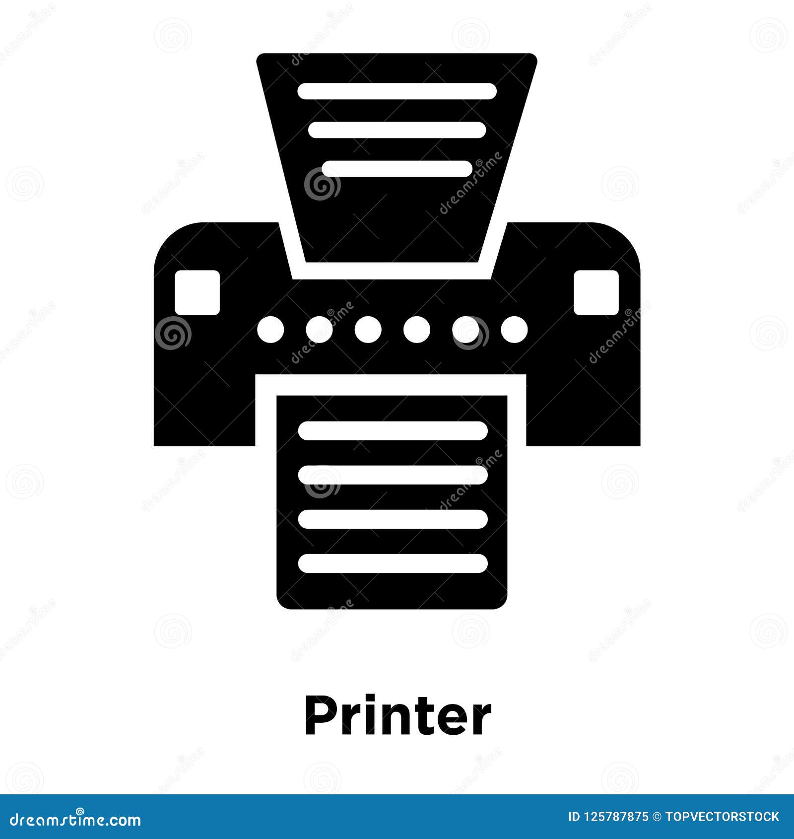 Printer Icon Vector Isolated on White Background, Logo Concept O Stock