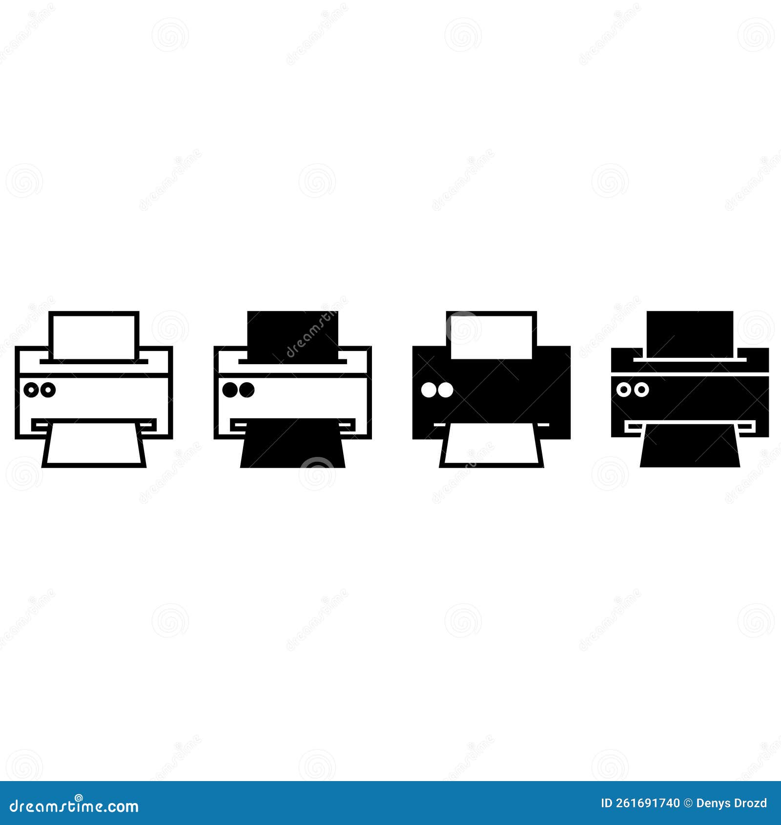 Printer Icon Vector Set. Copy Machine Illustration Sign Collection