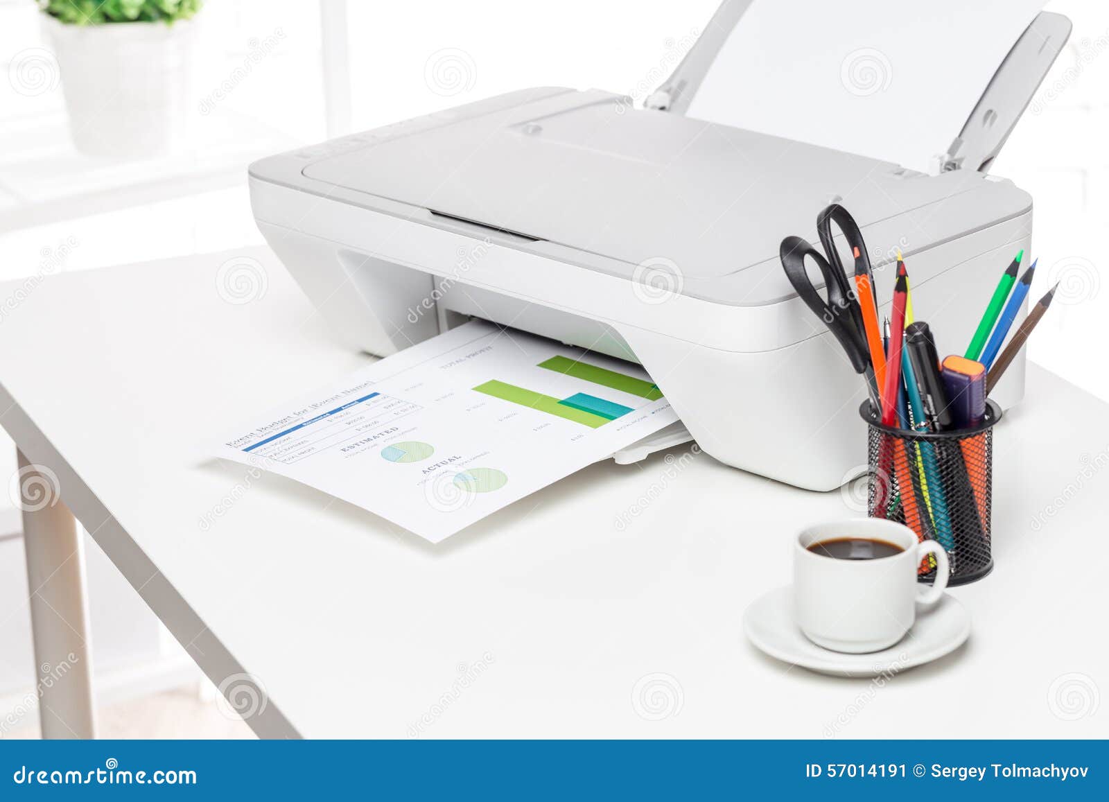 Printer, office interior stock image. Image of quality 57014191