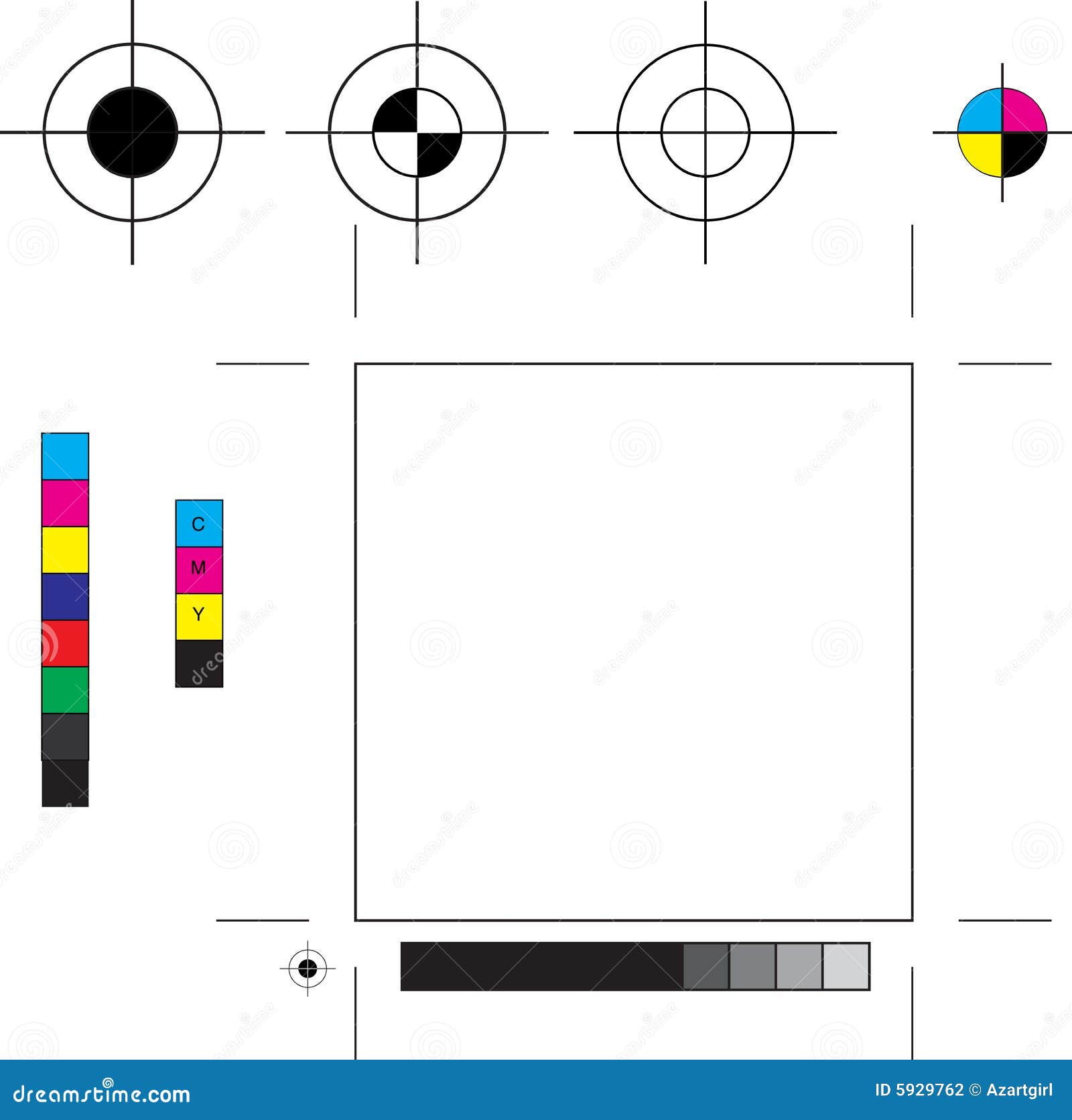 vector offset printing of stock Marks illustration. crop, Image scale Printer's