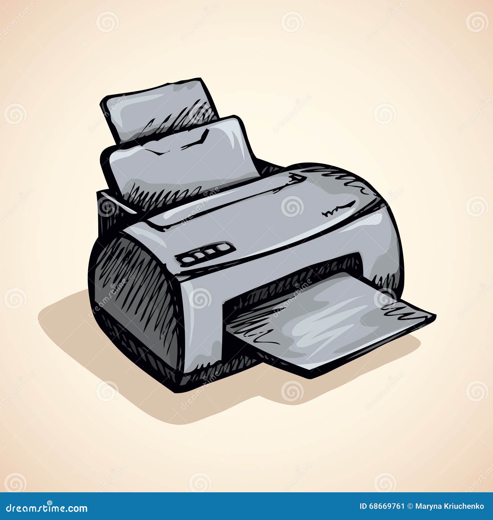 Printer. Vector drawing stock vector. Illustration of gadget 68669761