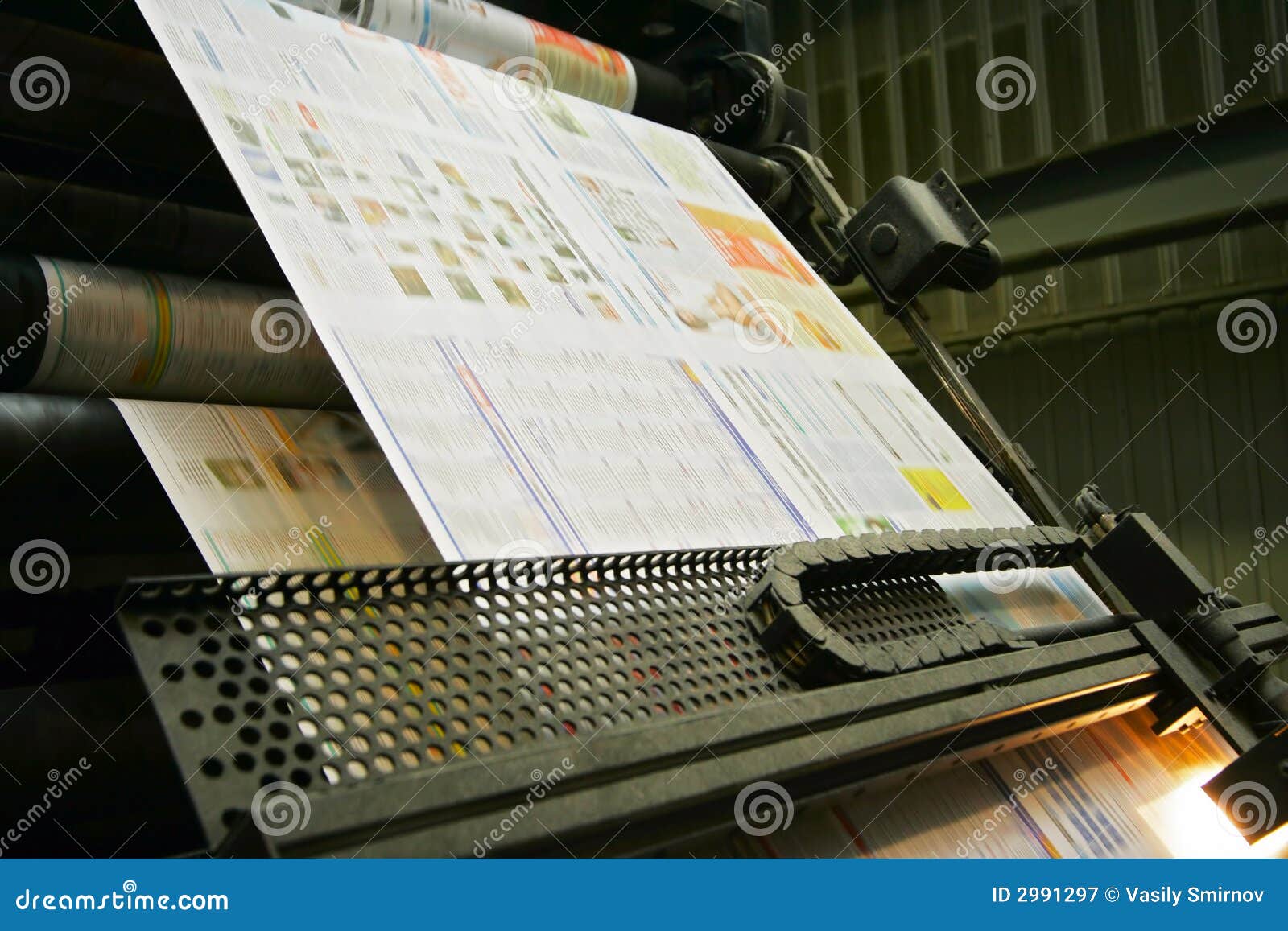 Printing press stock image. Image of motion, newspaper 2991297