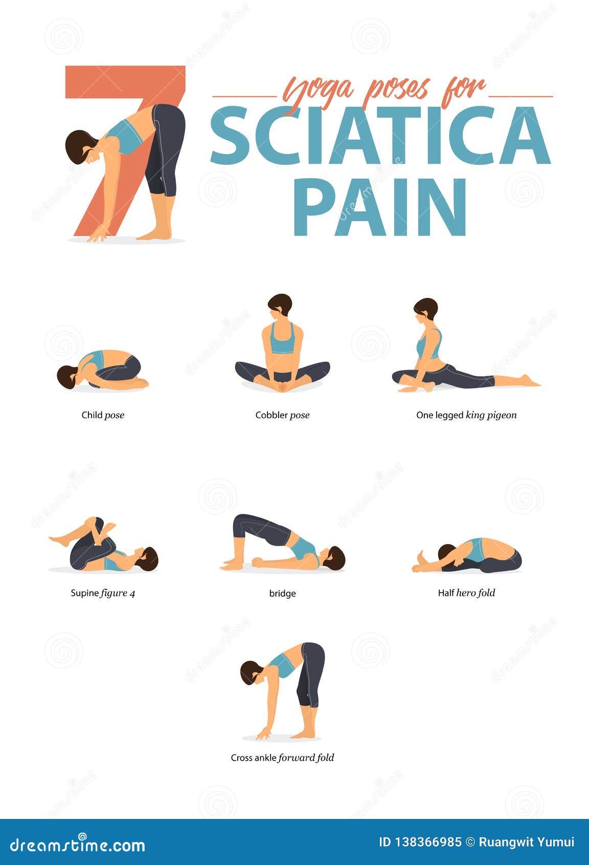 3 Easy Hamstring Stretches for Sciatica Pain Relief Infographic |  Sports-health