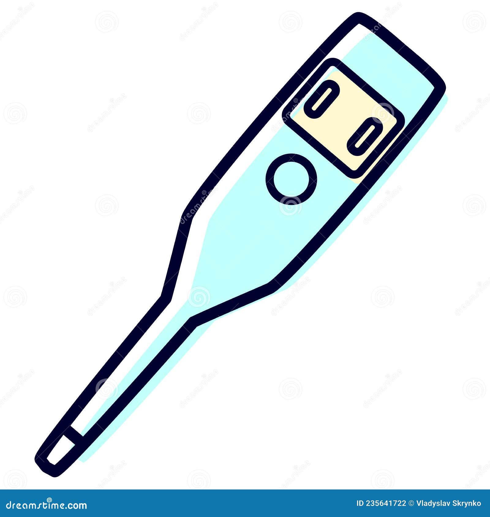 PrintSimple Icon with a Blue Electronic Thermometer Stock Vector