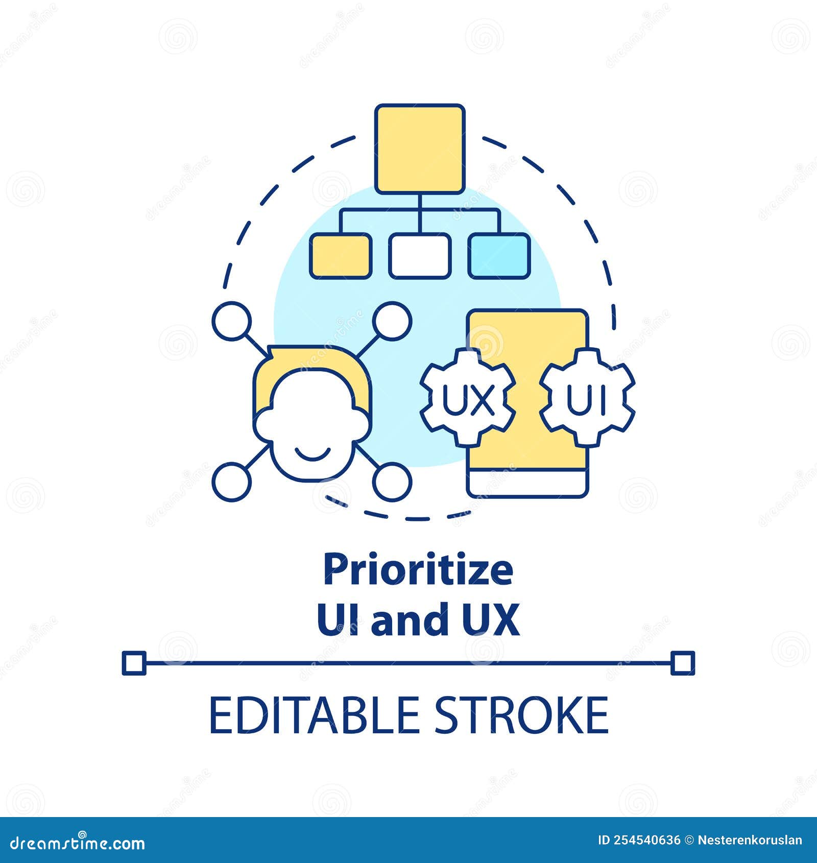 Prioritize UI and UX Concept Icon Stock Vector - Illustration of ...