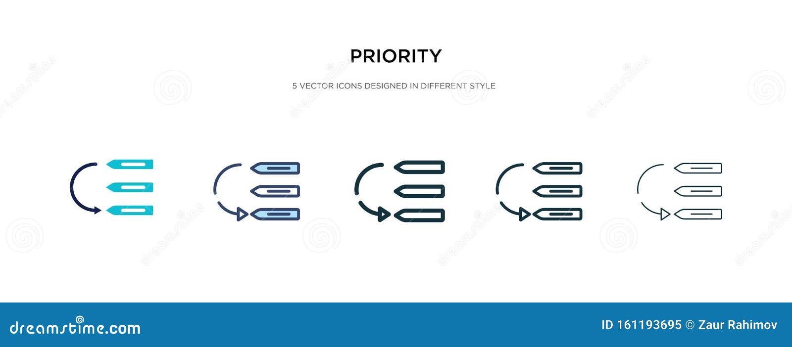 Priority Icon In Different Style Vector Illustration Two Colored And