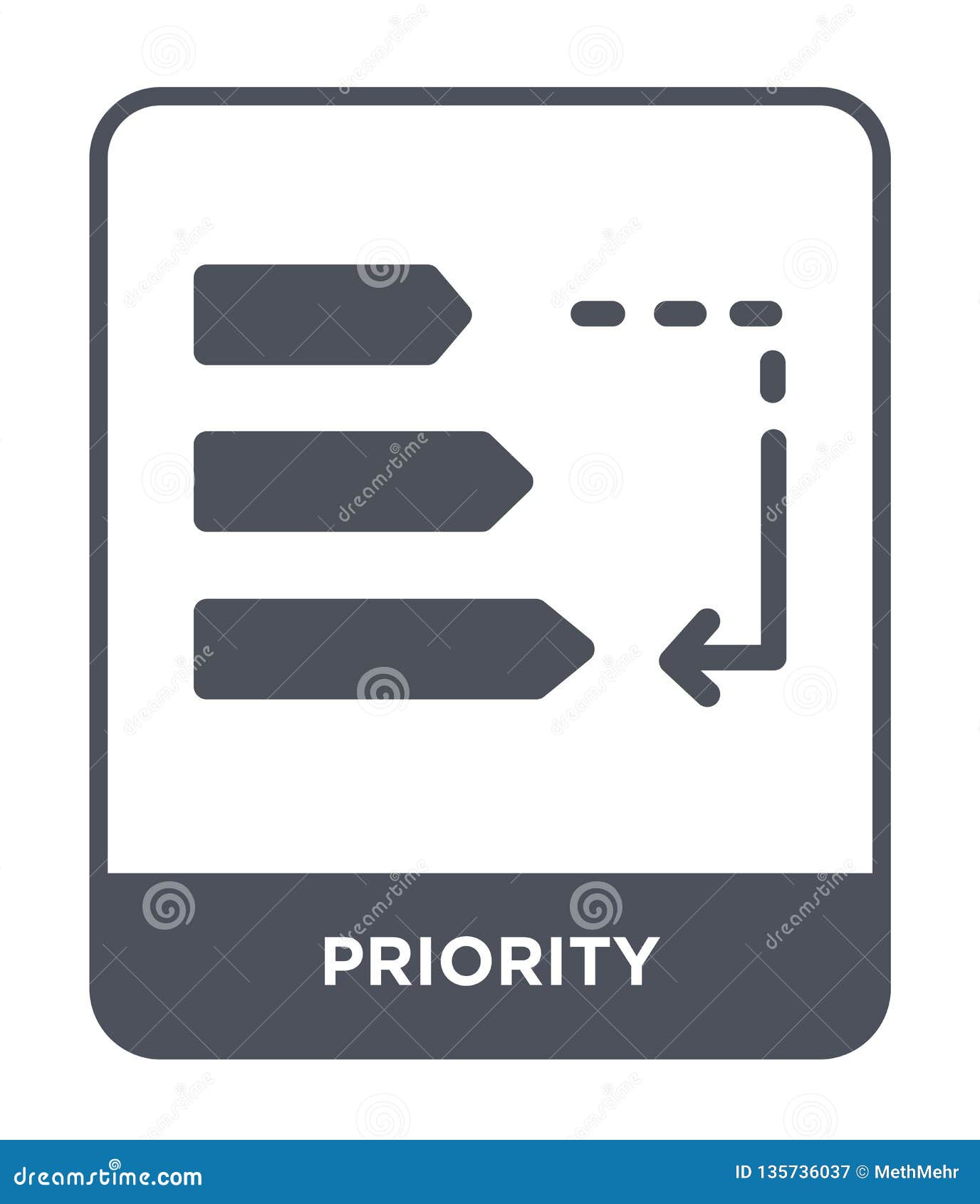 Priority Icon In Trendy Design Style Priority Icon Isolated On White