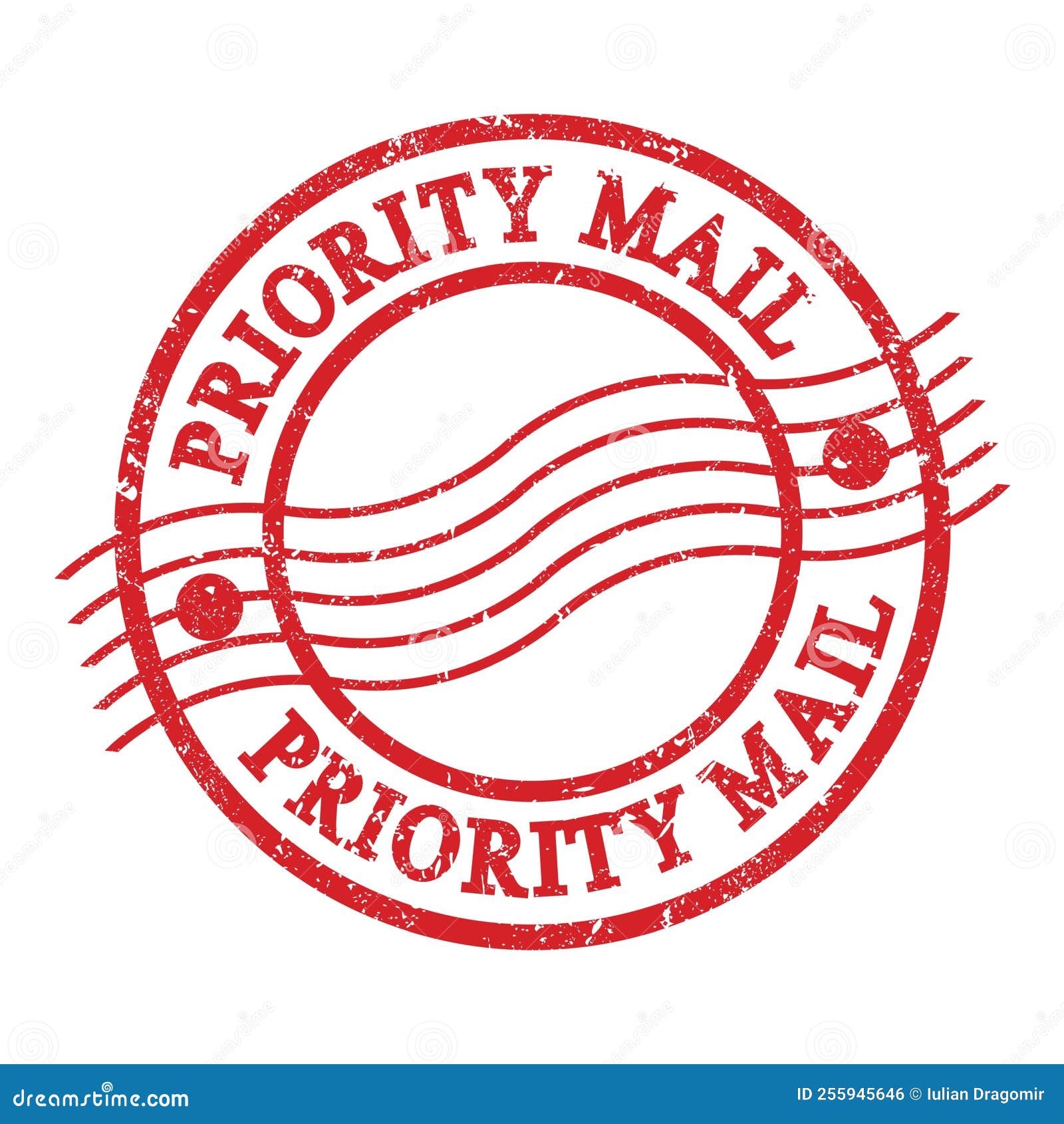PRIORITY MAIL, Text Written on Red Postal Stamp Stock Illustration Illustration of button