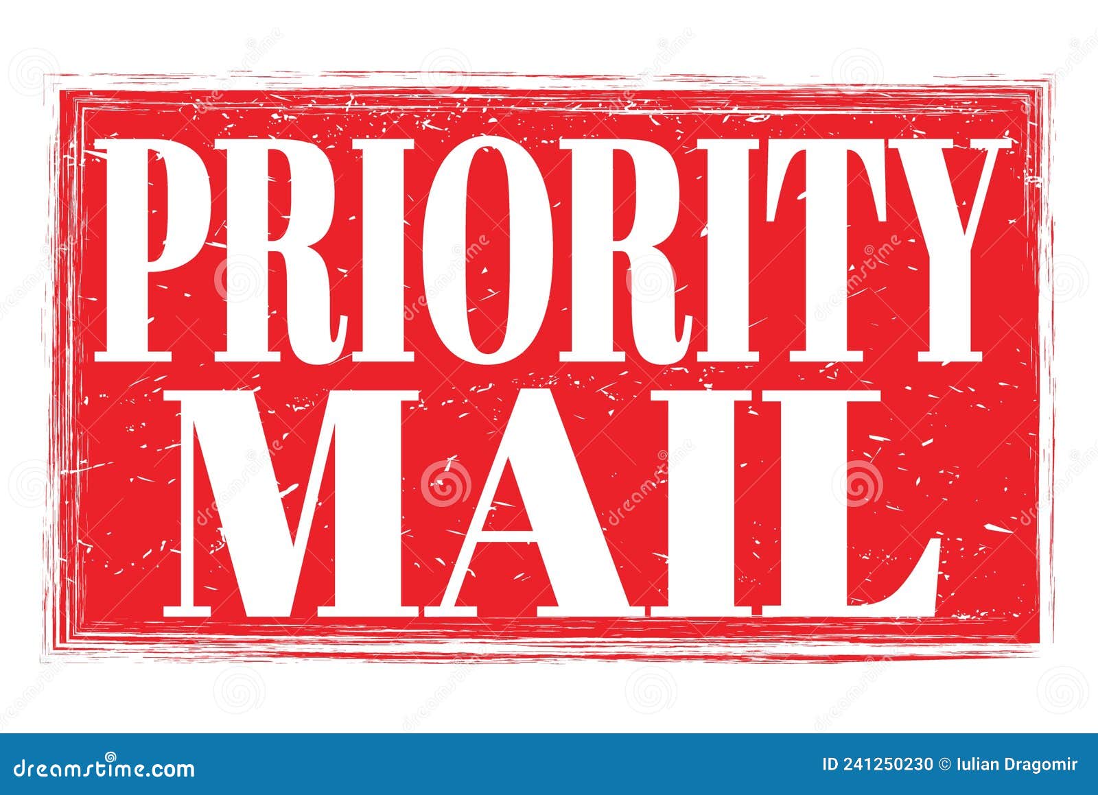 PRIORITY MAIL, Words on Red Grungy Stamp Sign Stock Illustration Illustration of text, grungy