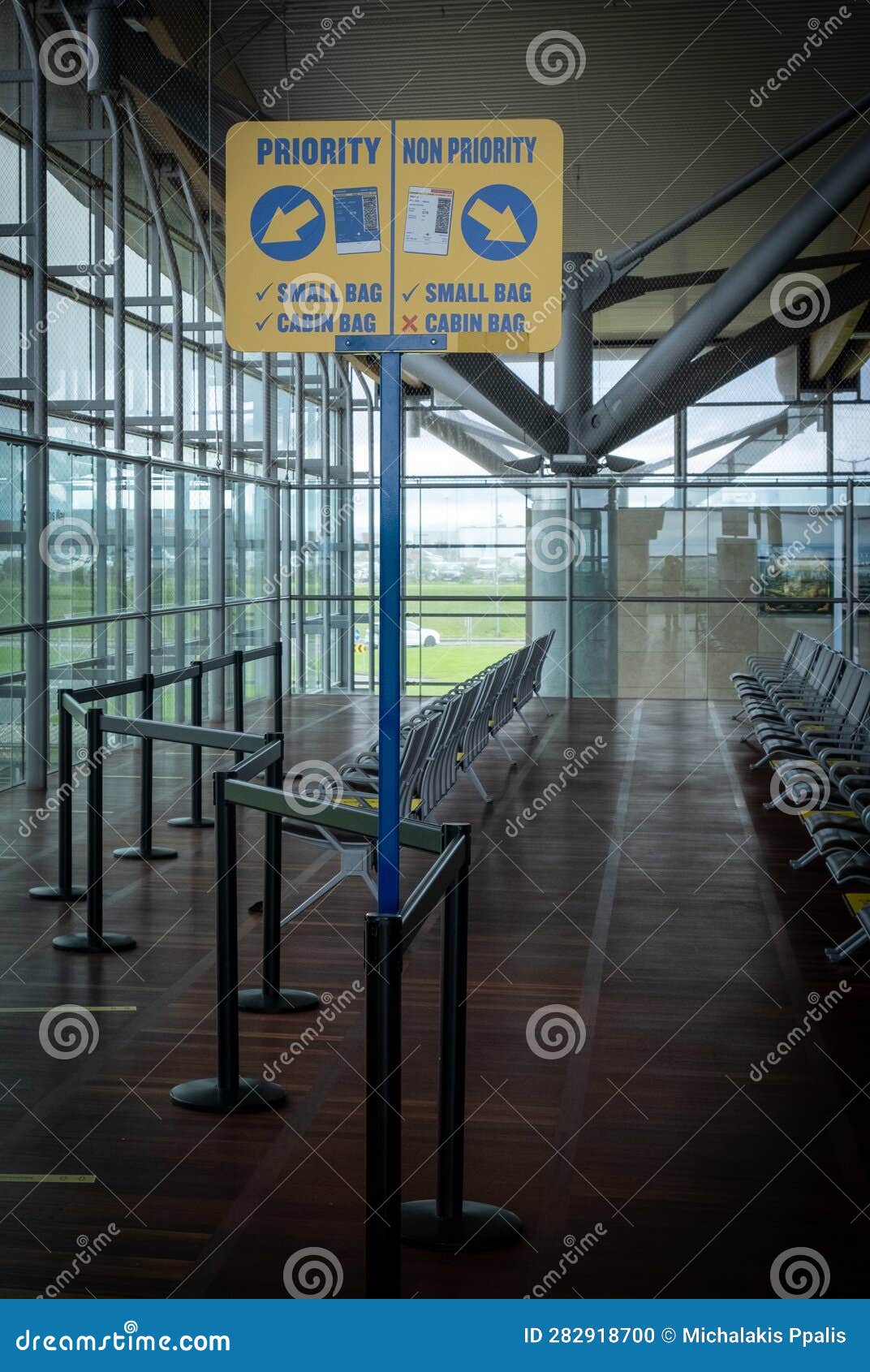 Priority Notice Board for Passengers Departing on a Terminal Stock