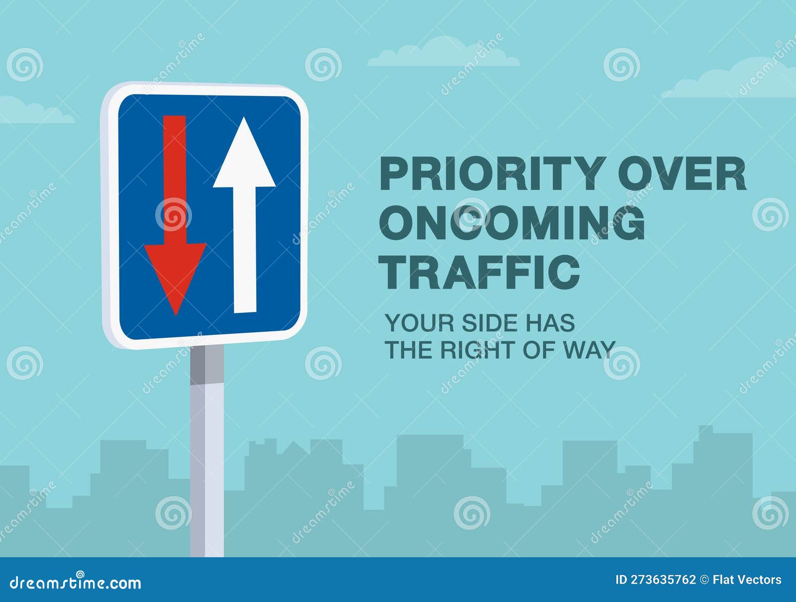 Priority Over Traffic Sign. Your Side Has the Right of Way