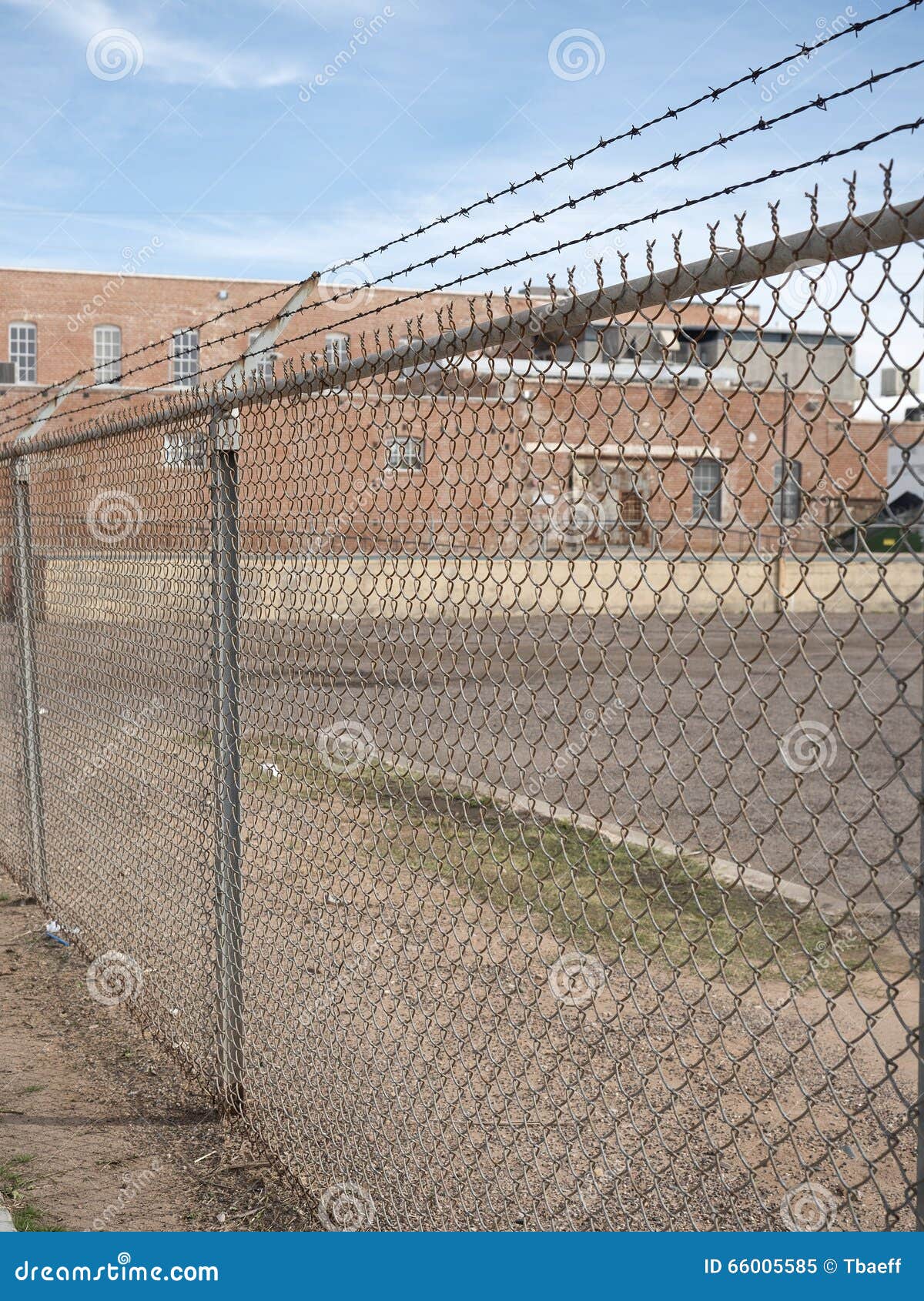 Prison Barb Wire Wall And Prison Building Prison Barb Wire Wall And Prison Building