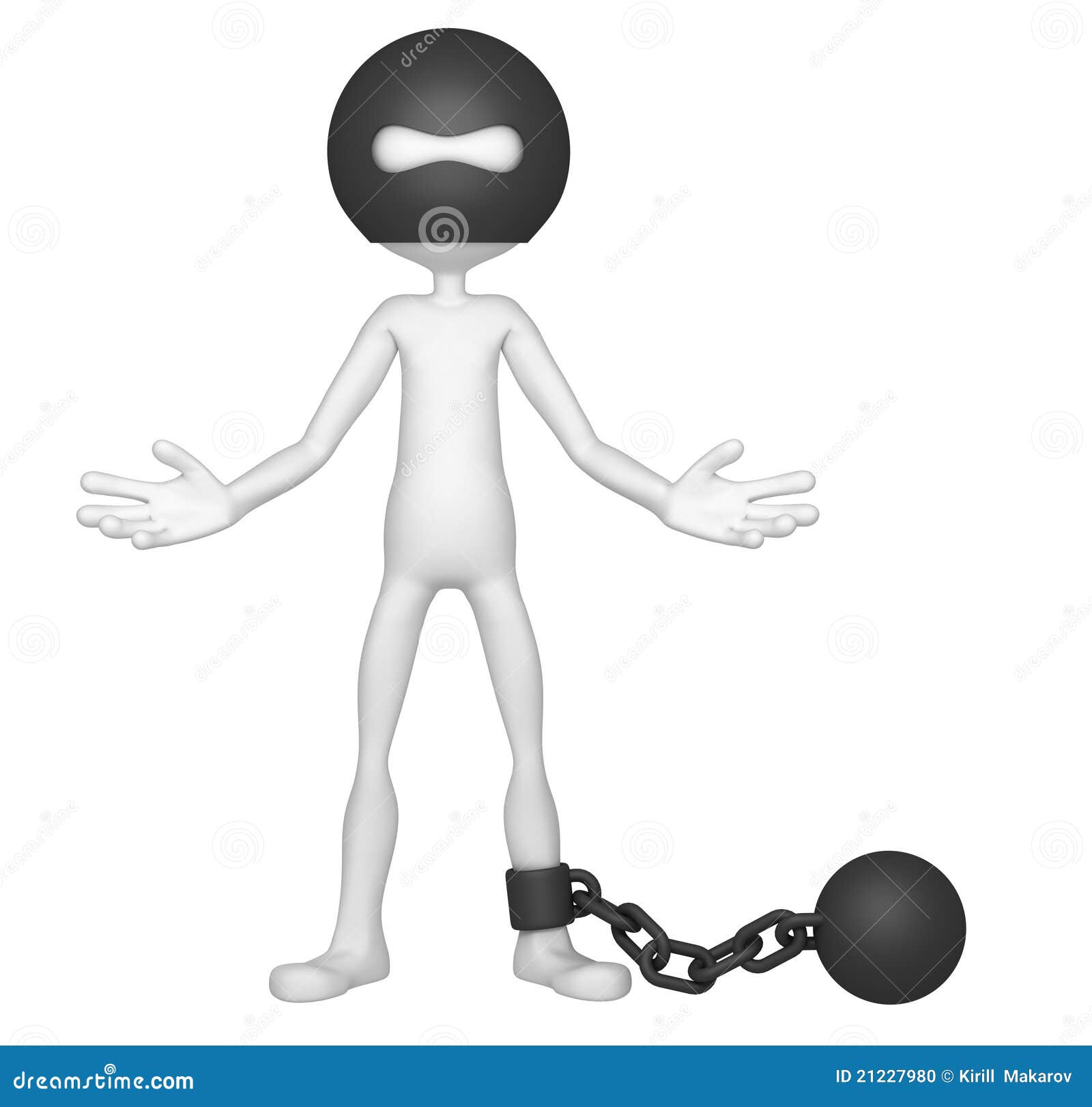 Prisoner Tied with Iron Ball Stock Illustration - Illustration of chain,  concepts: 21227980