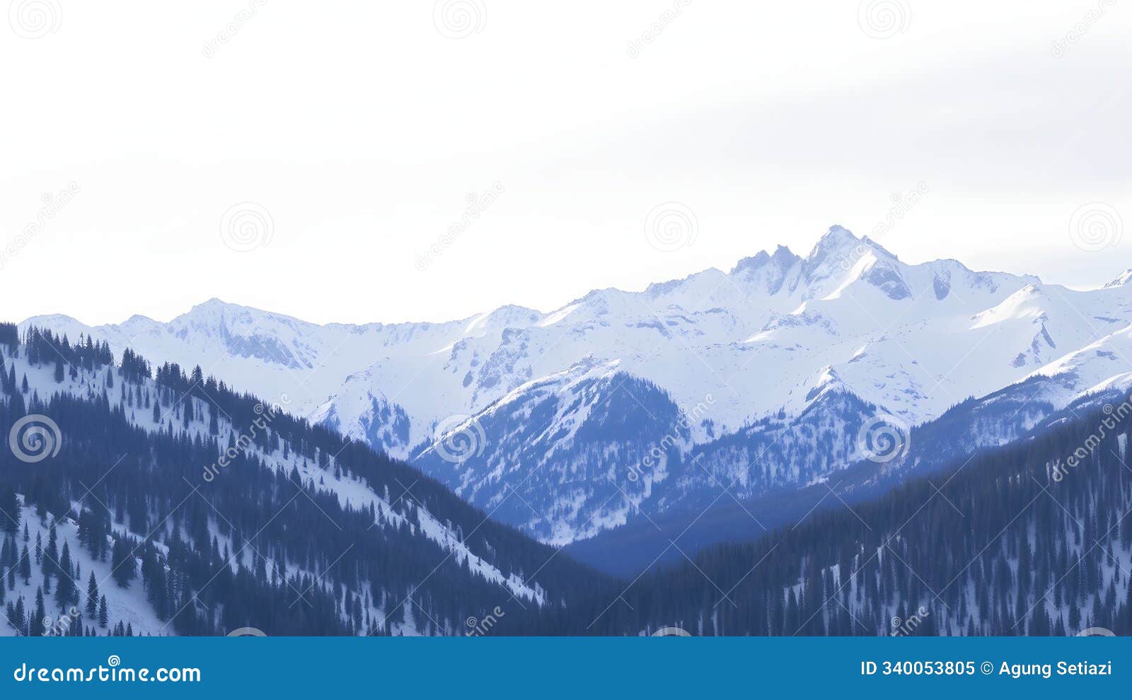 snowy wilderness with mountain peaks