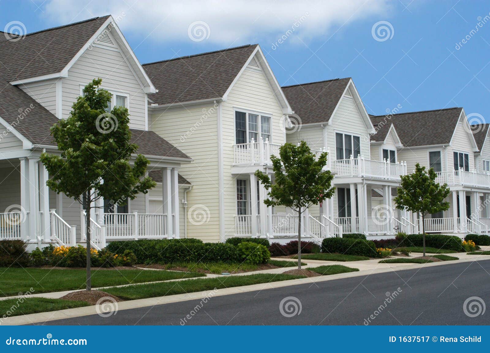 pristine houses in a row