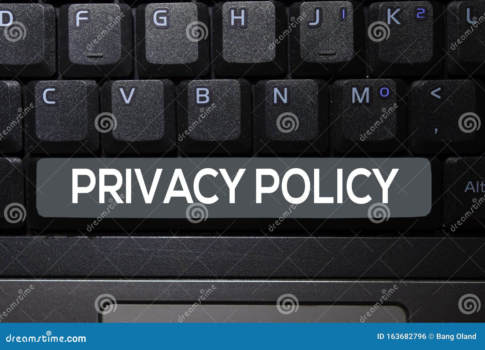 Privacy Policy Write on Keyboard Isolated on Laptop Background