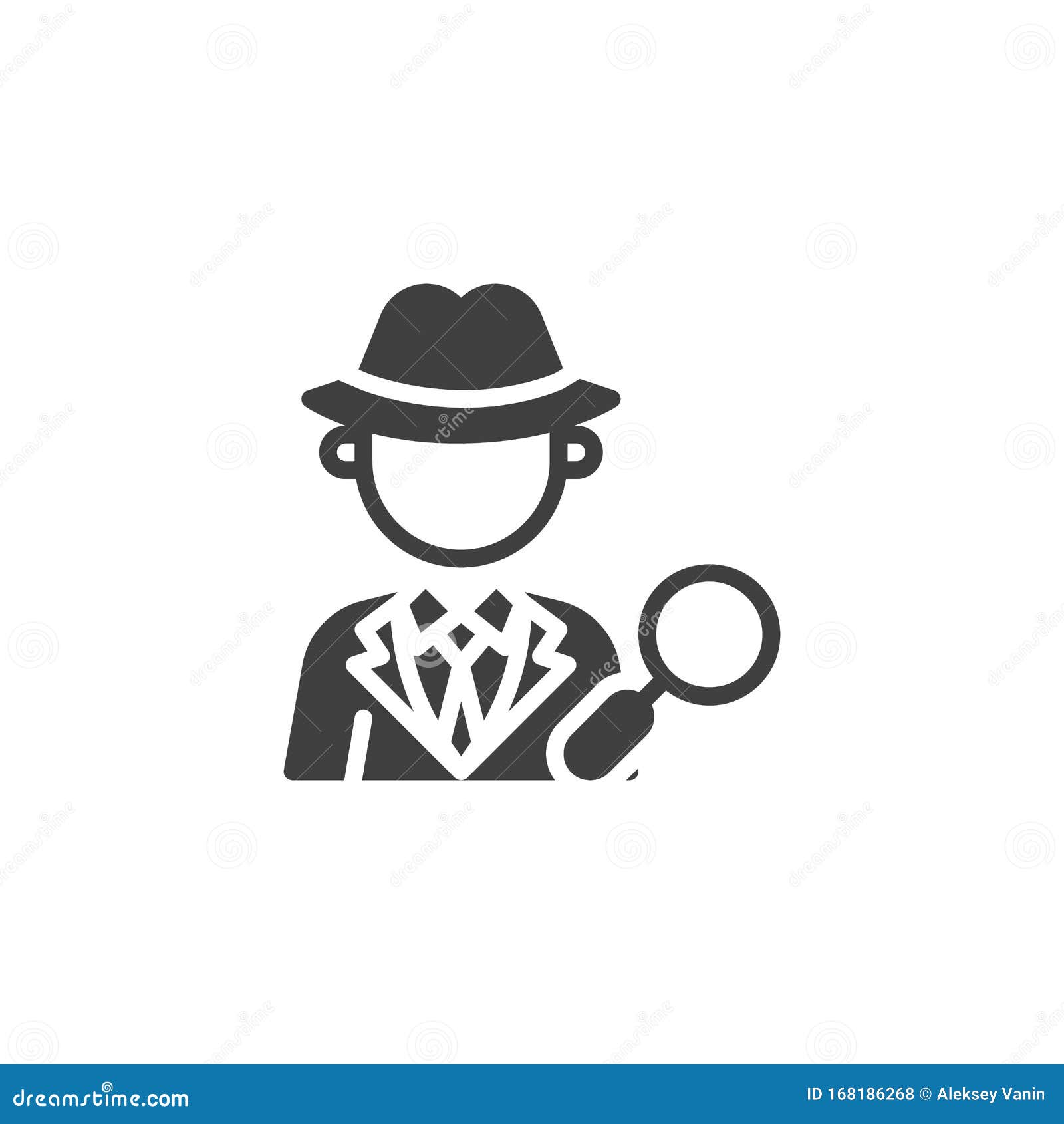 Private Detective with Magnifying Glass Vector Icon Stock Vector ...