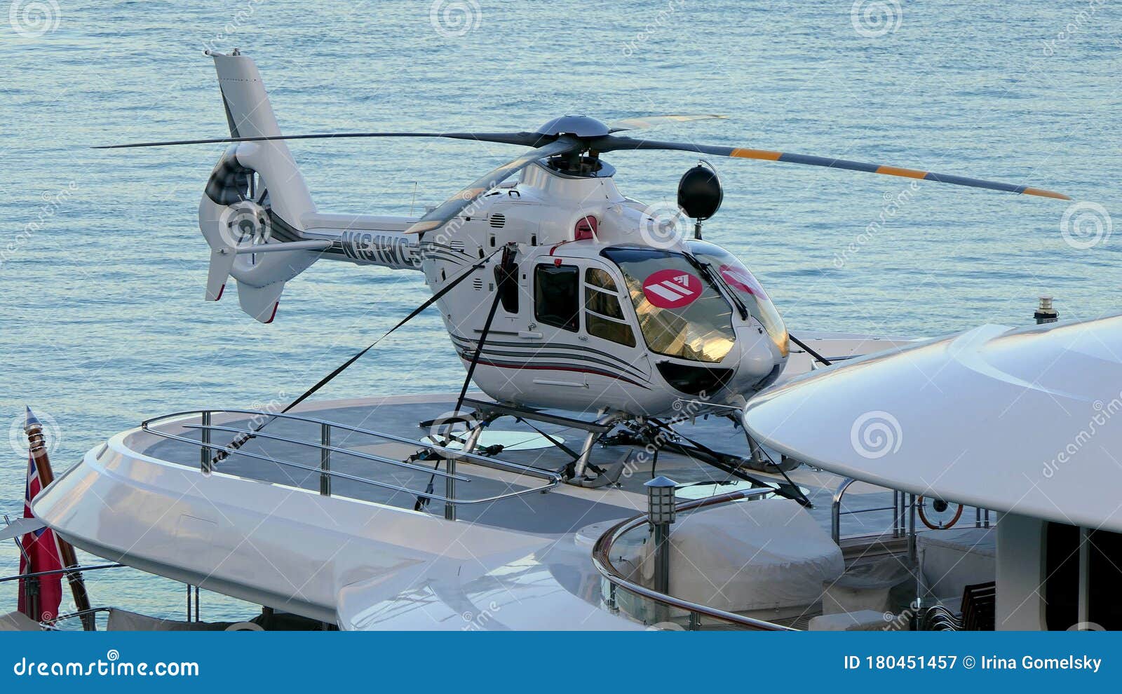 helicopter in yacht