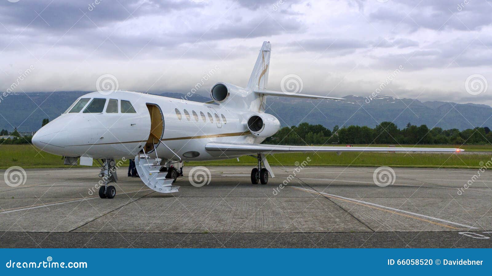 private jet ready to board