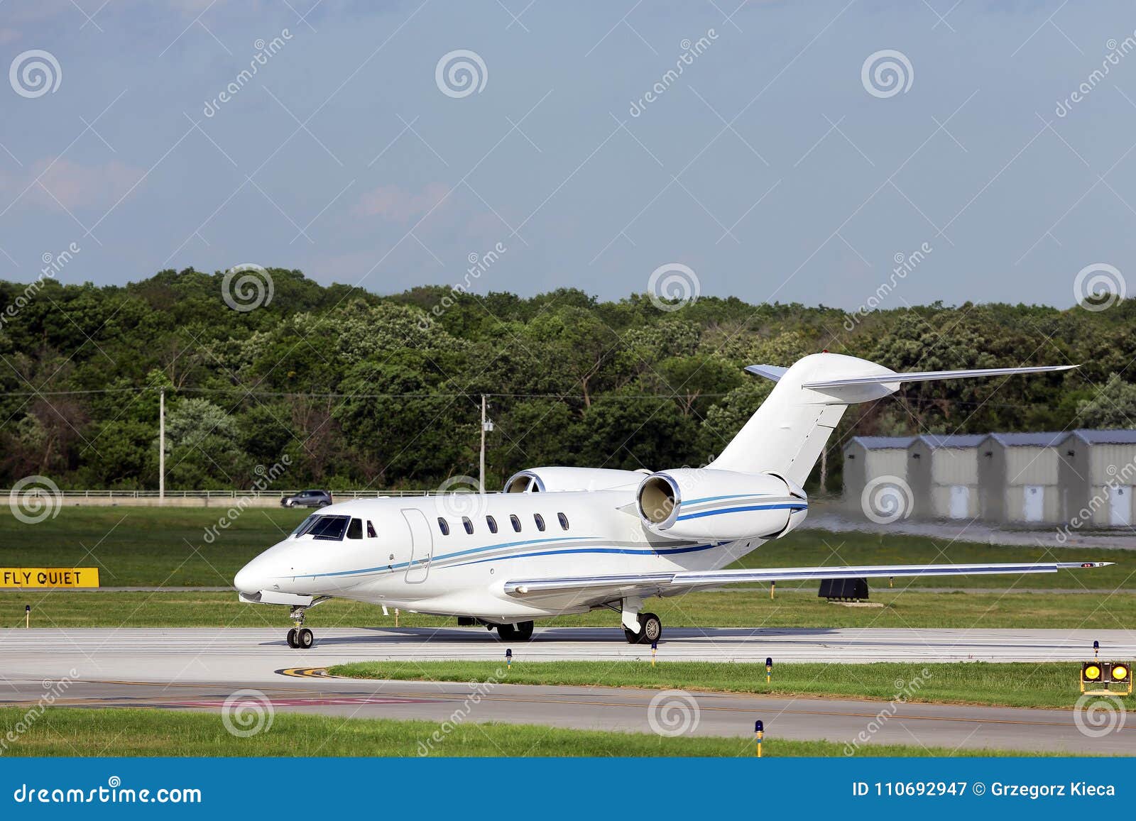 private jet taxiing for departure