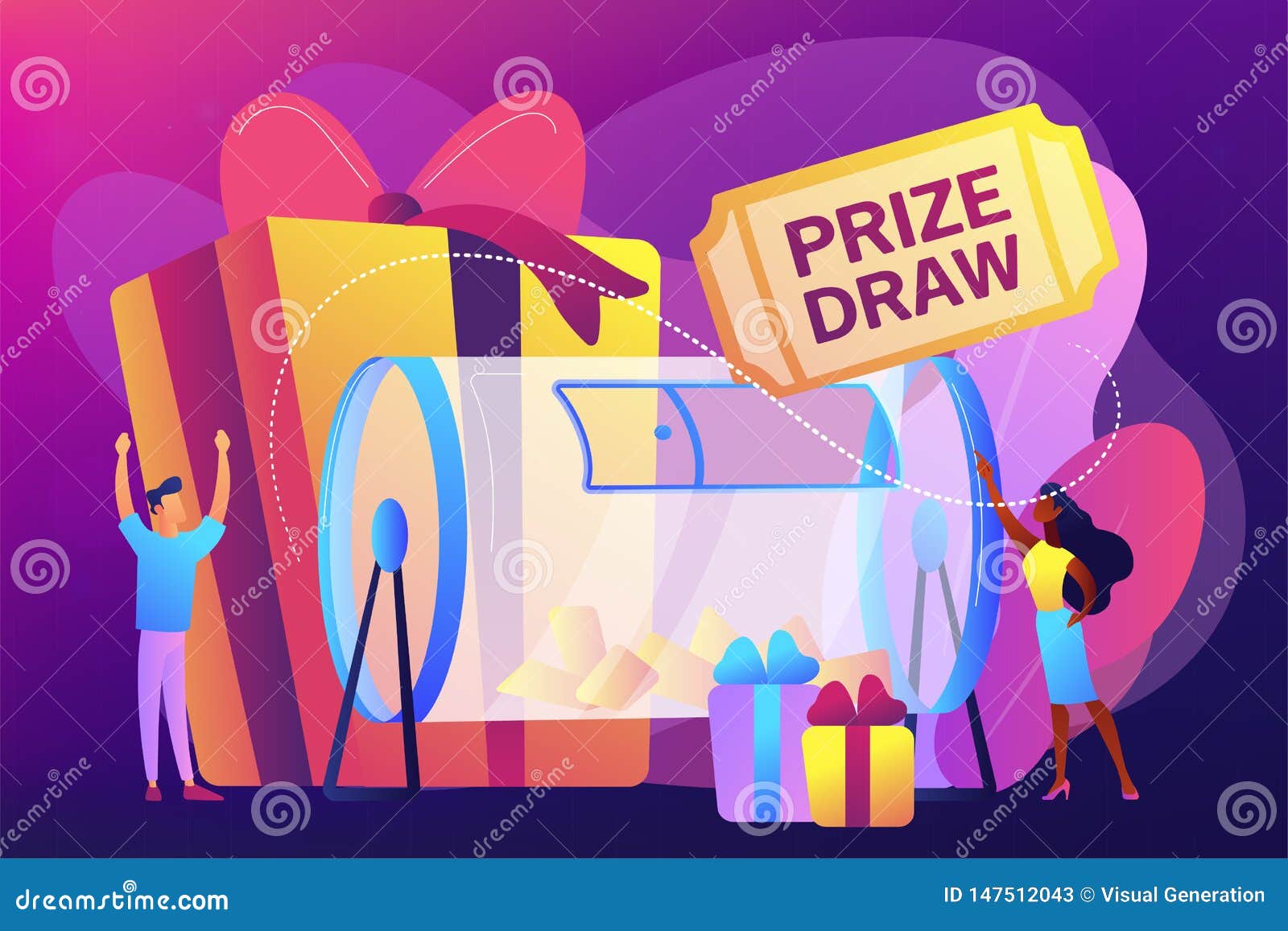 Prize Draw Concept Vector Illustration. Stock Vector - Illustration of