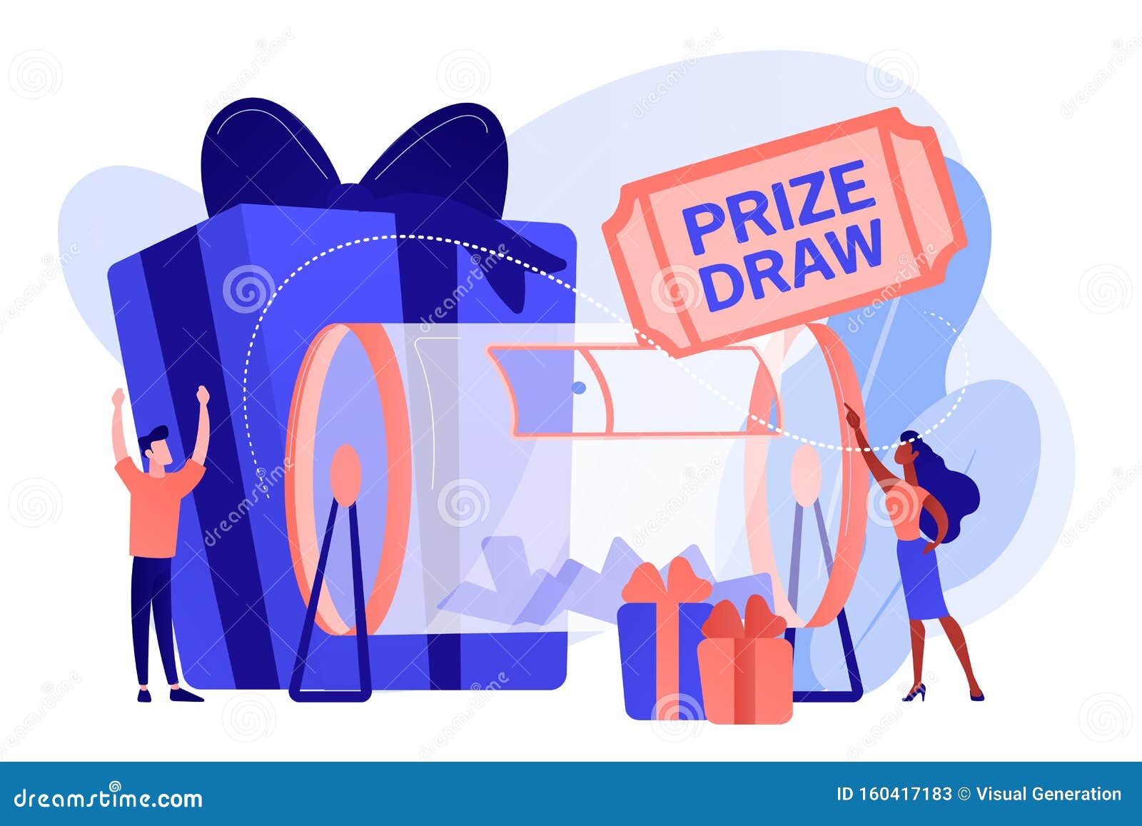 Prize Draw Concept Vector Illustration. Stock Vector - Illustration of