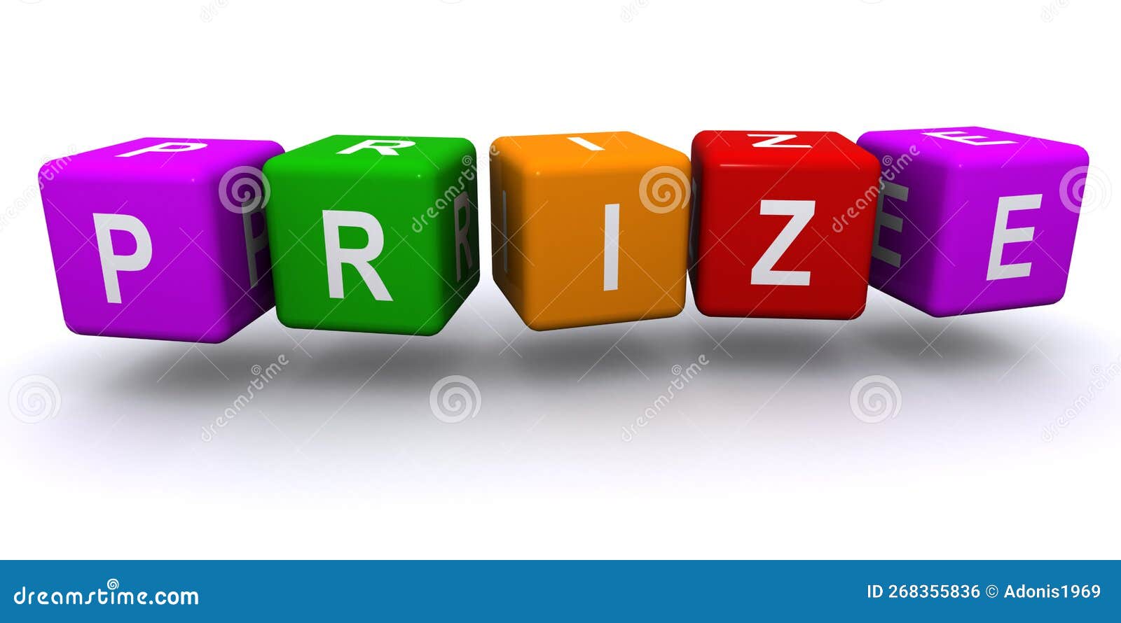 prize word block on white