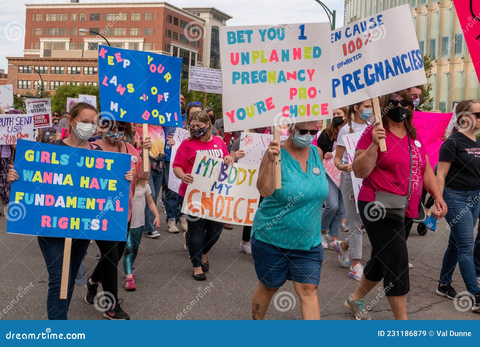 ProChoice March with Signs in Buffalo Editorial Stock Image Image of