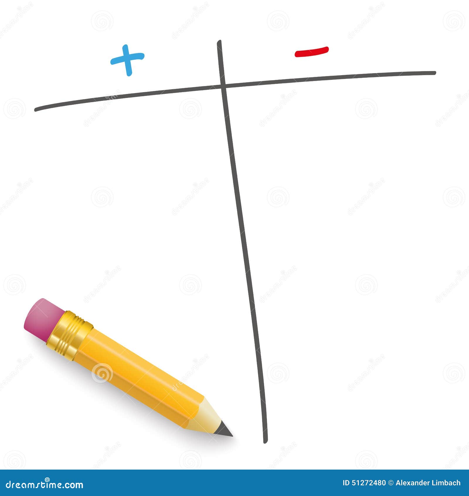 Pro e contro della matita illustrazione vettoriale. Illustrazione di riunione 51272480