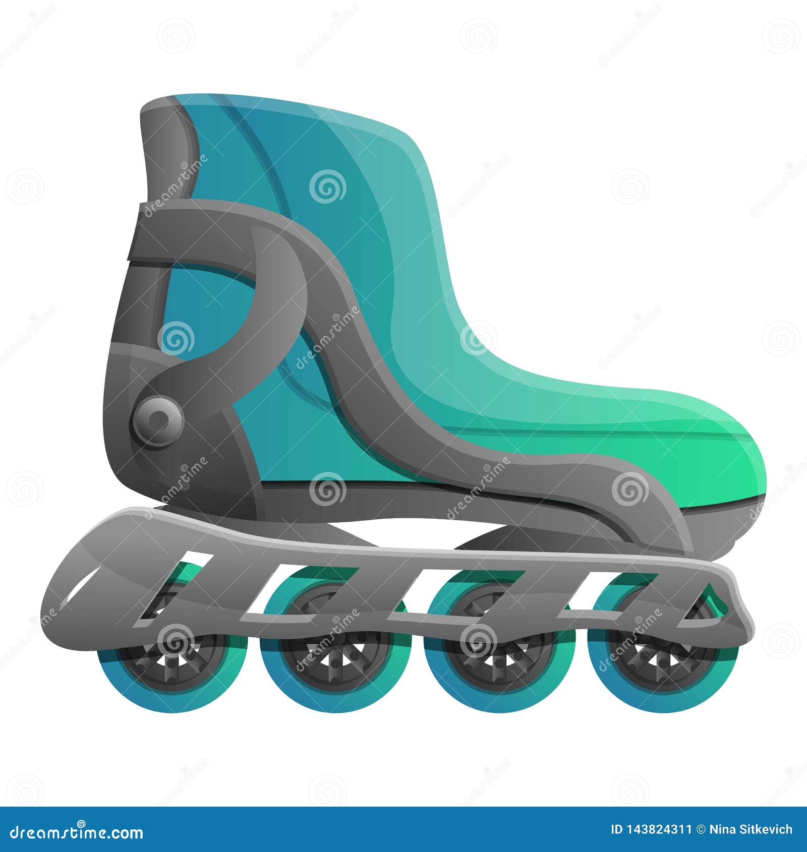 Pro Inline Skates Icon, Cartoon Style Stock Vector Illustration of