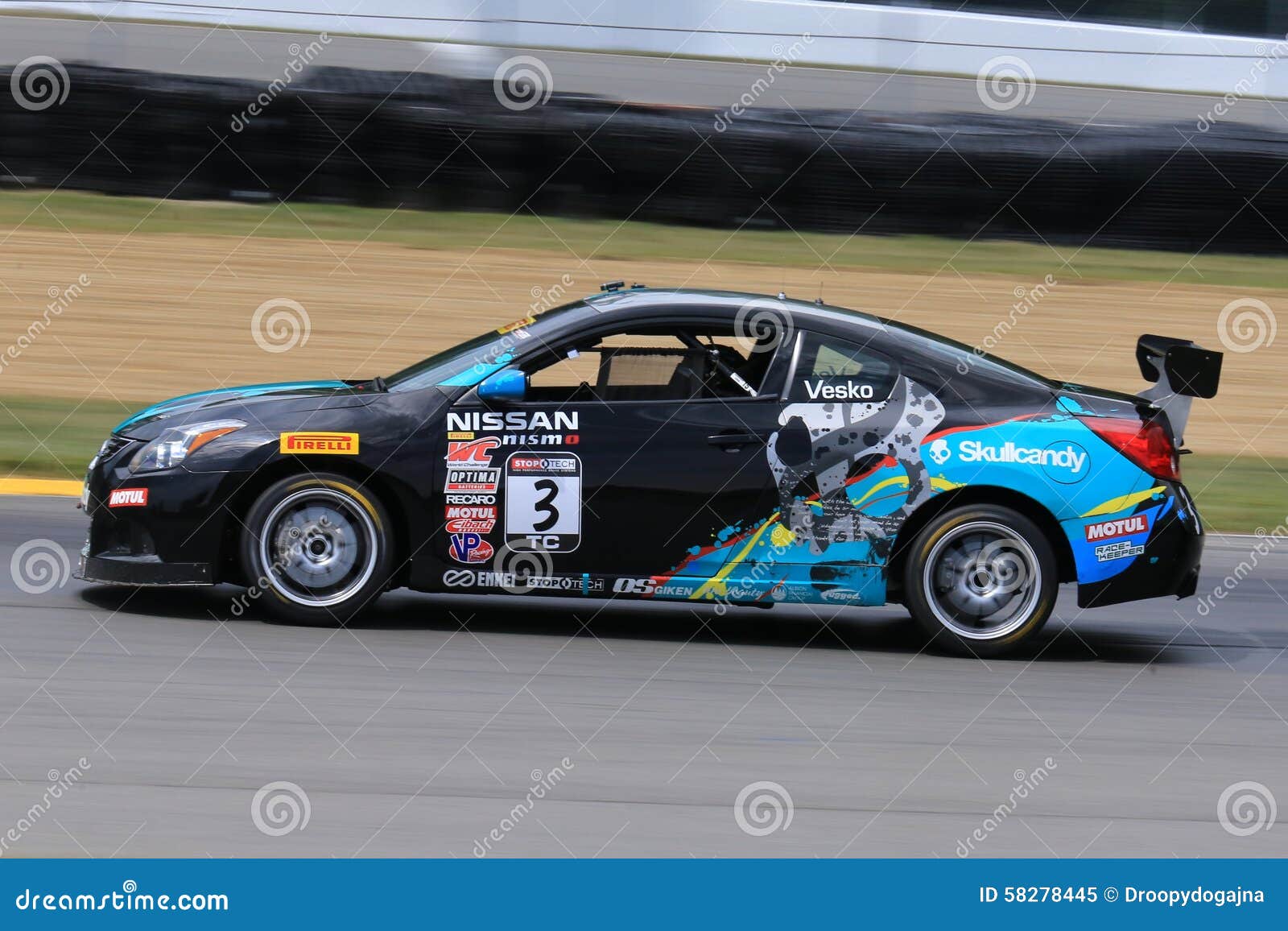 pro nissan altima race car on the course editorial image image of