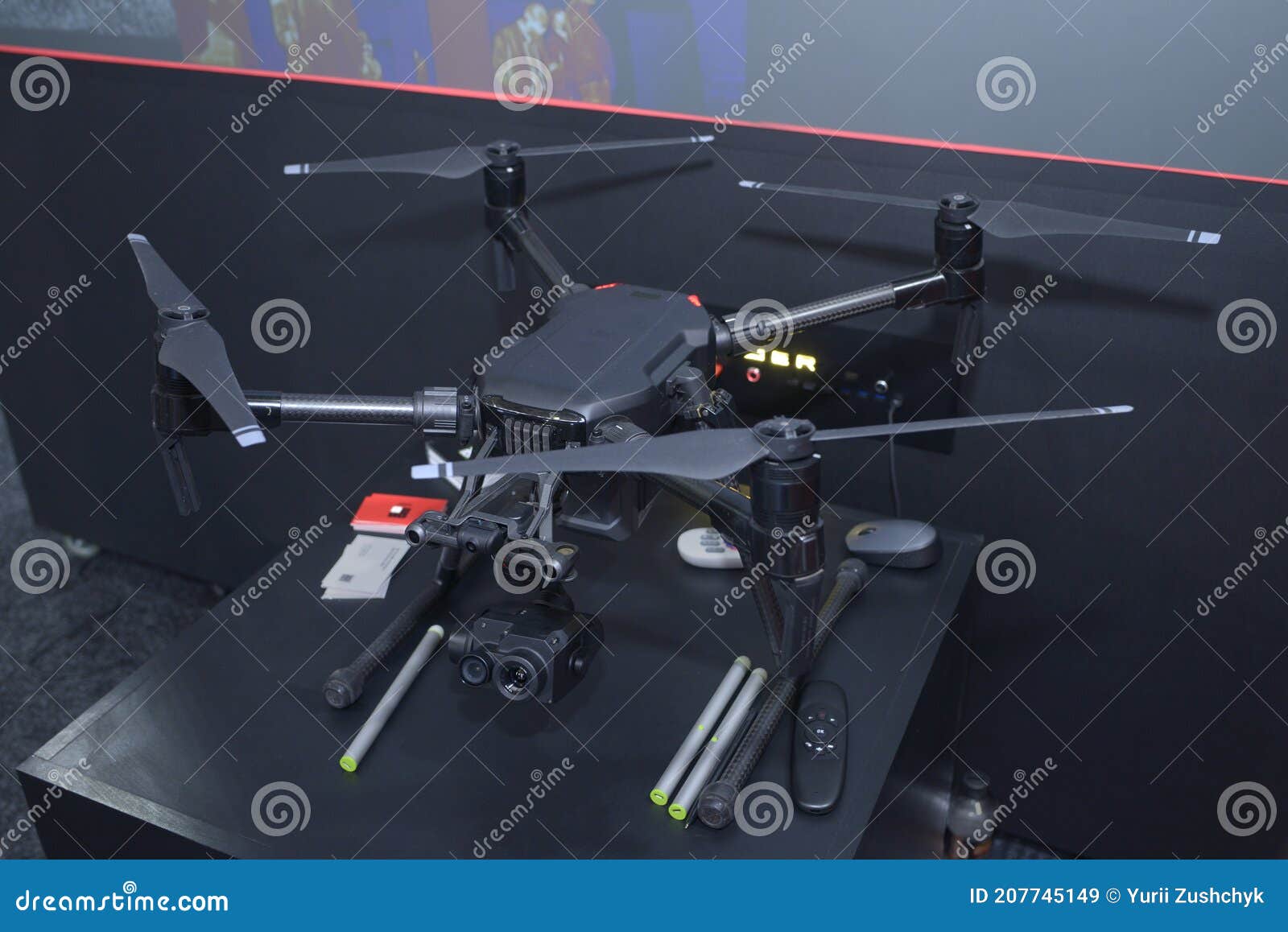 Pro Quadcopter Equipped with Dual Lens Camera. Designed for Examining