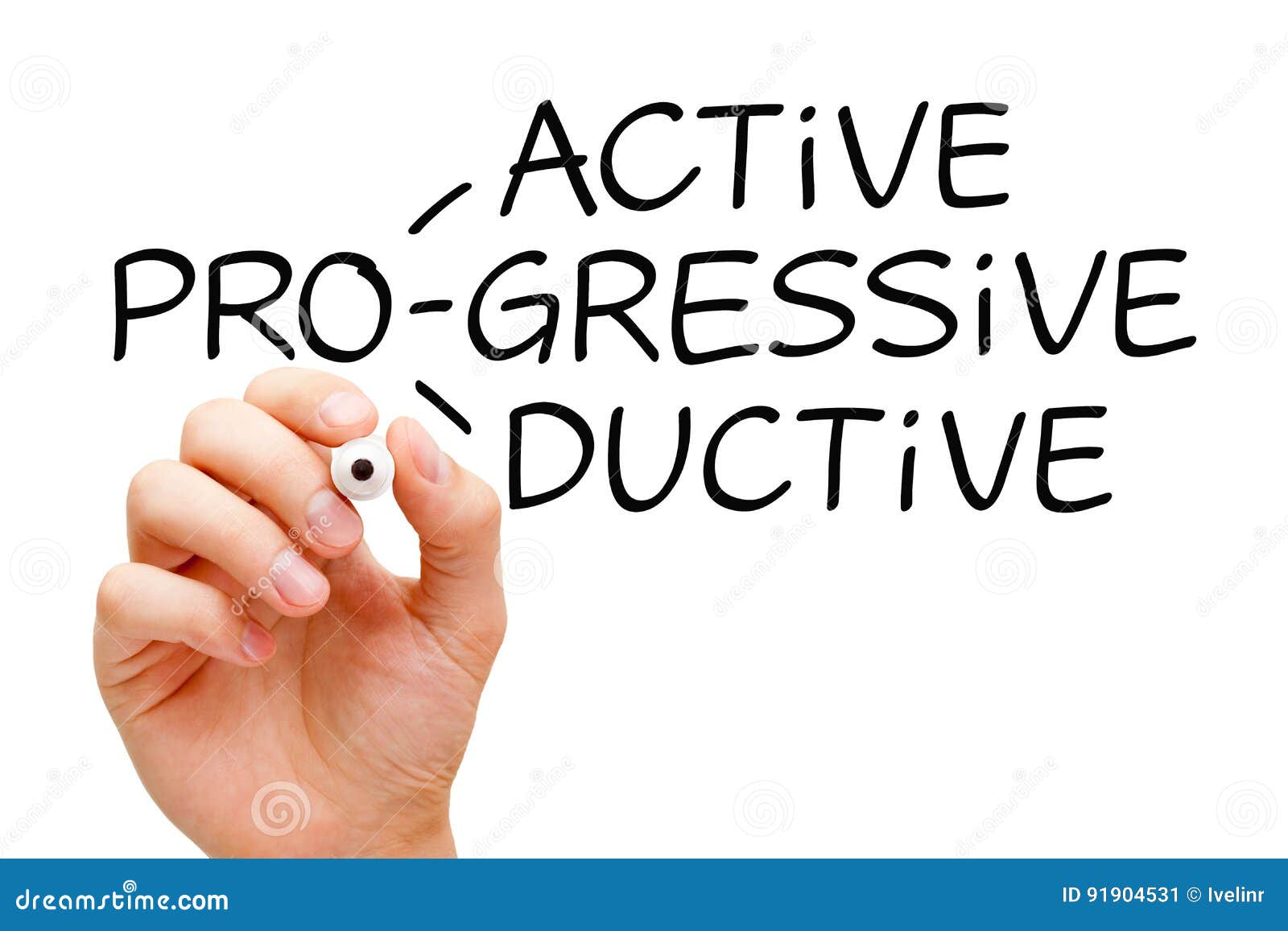 Proaktives Progressives Produktives Stockbild - Bild von analyse