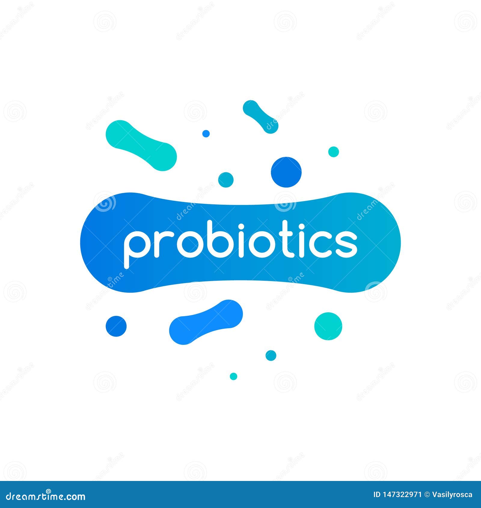 probiotic bacteria logo. bifidobacteria lactobacillus gut acidophilus. lactic prebiotic healthy flora care