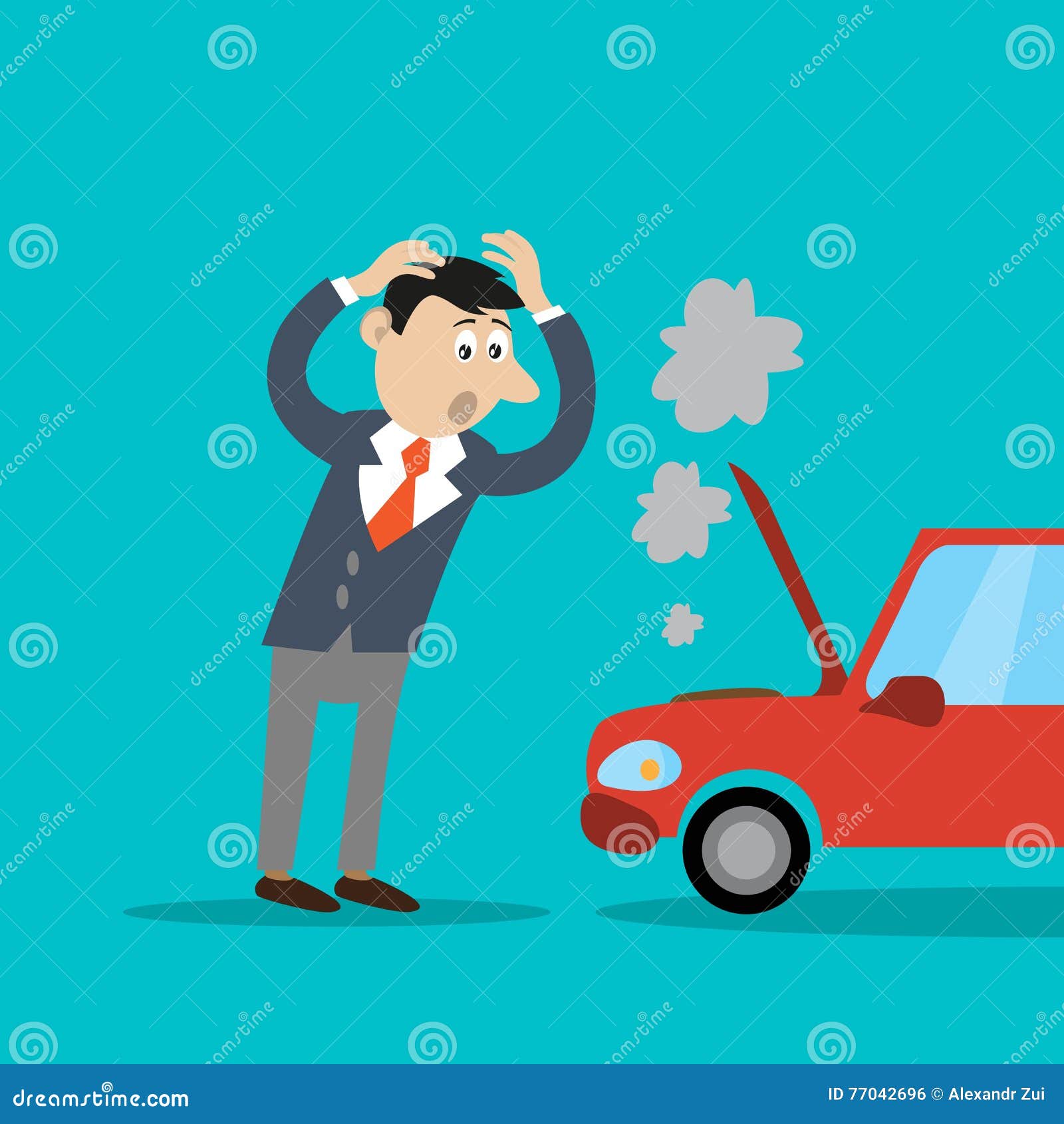 Premium Vector  Illustration showing car crash with two people standing  near the cars