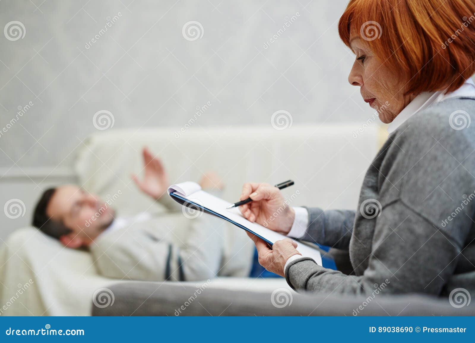 Problem Discussion with Psychologist Stock Photo Image of