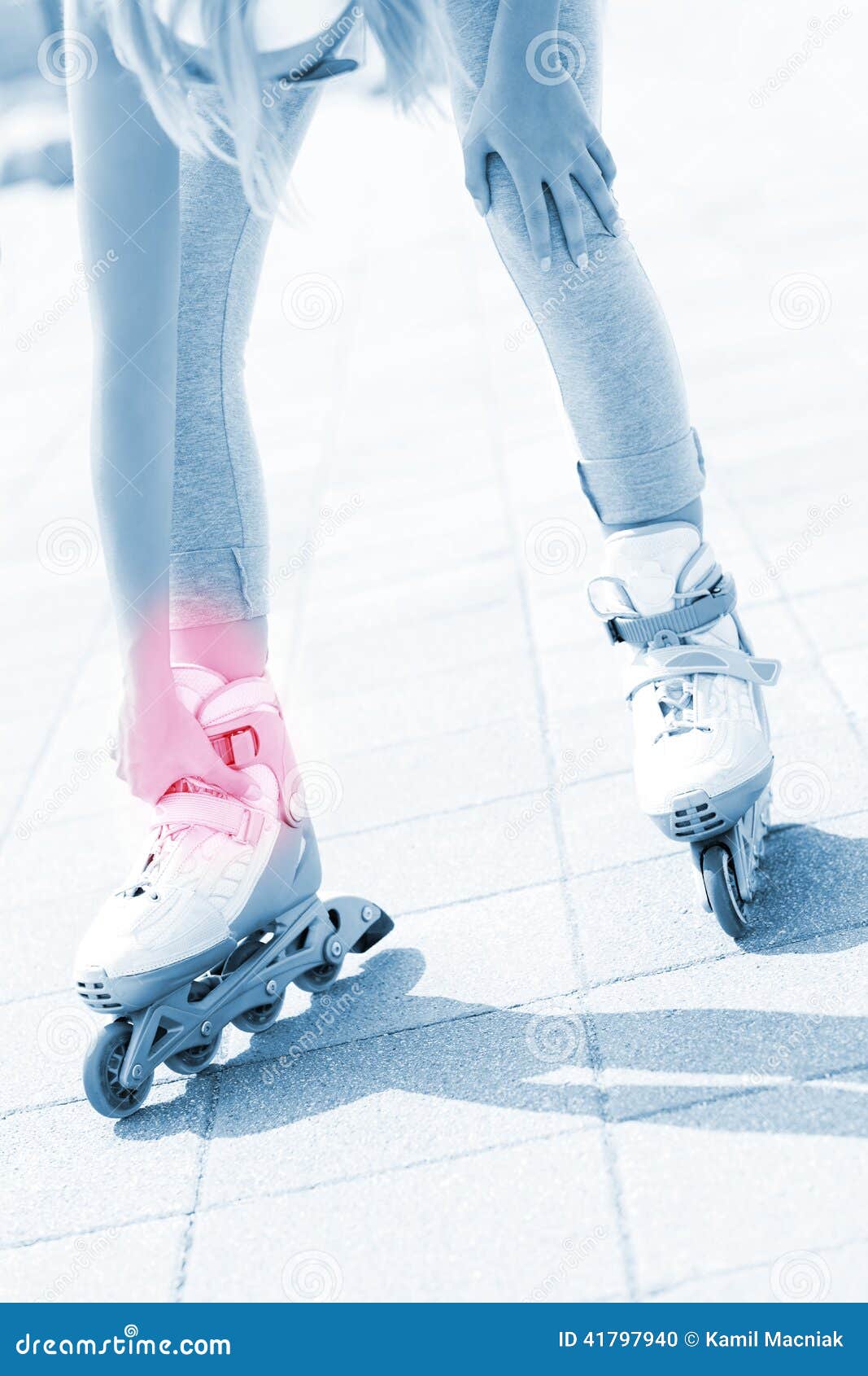 Problem with Foot while Roller Blading Stock Photo Image of close