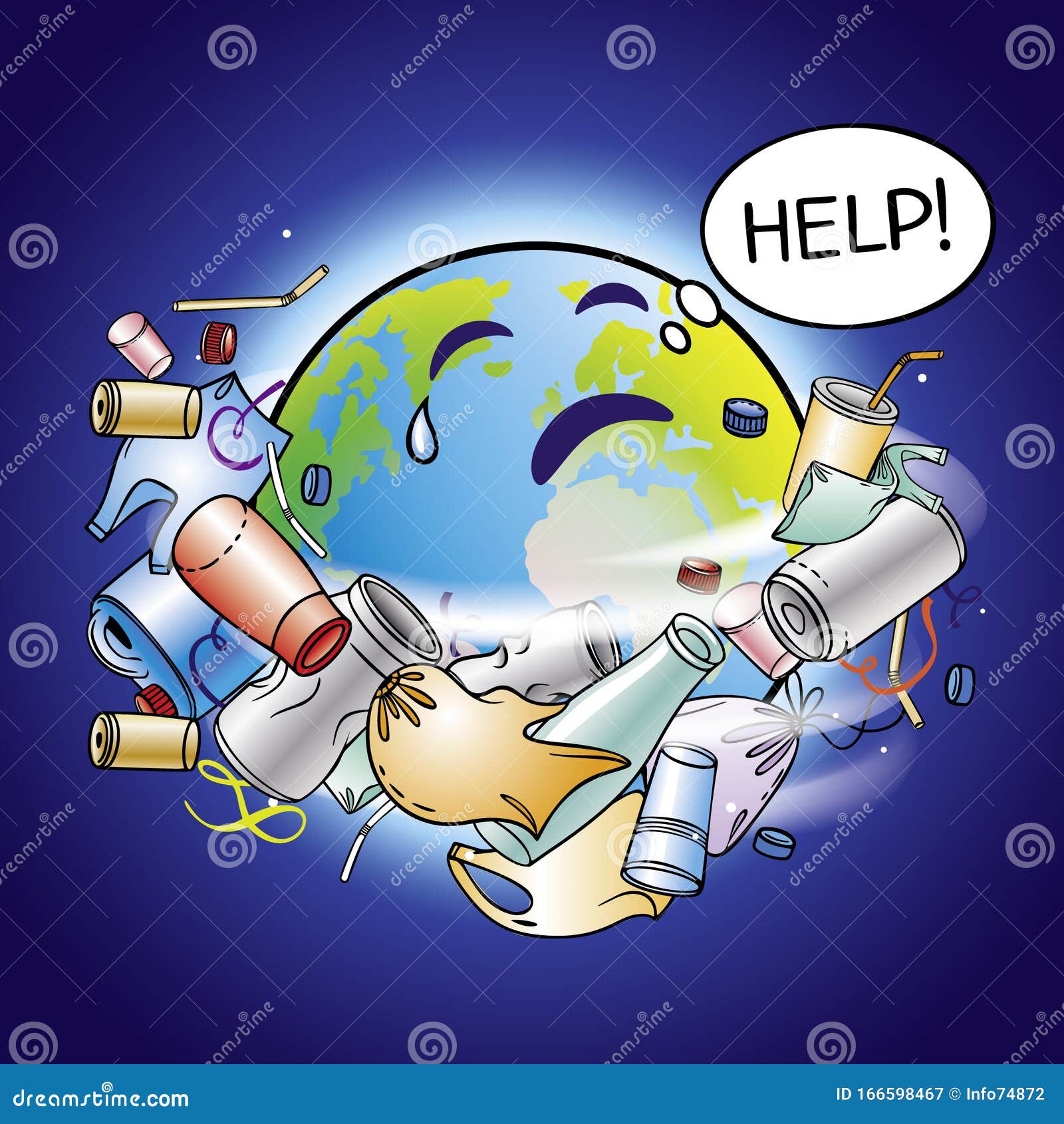 The Problem of Pollution of the Planet. Space Debris. the Garbage, Plastic,  Bags on the Planet Stock Illustration - Illustration of toxic, plastic:  166598467