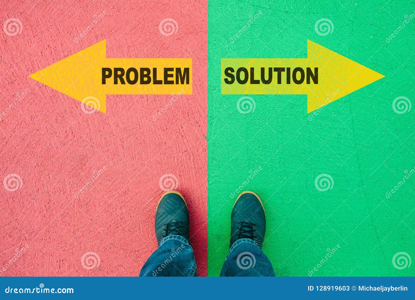 Problem and Solution Direction Choices with Arrows on Street Stock