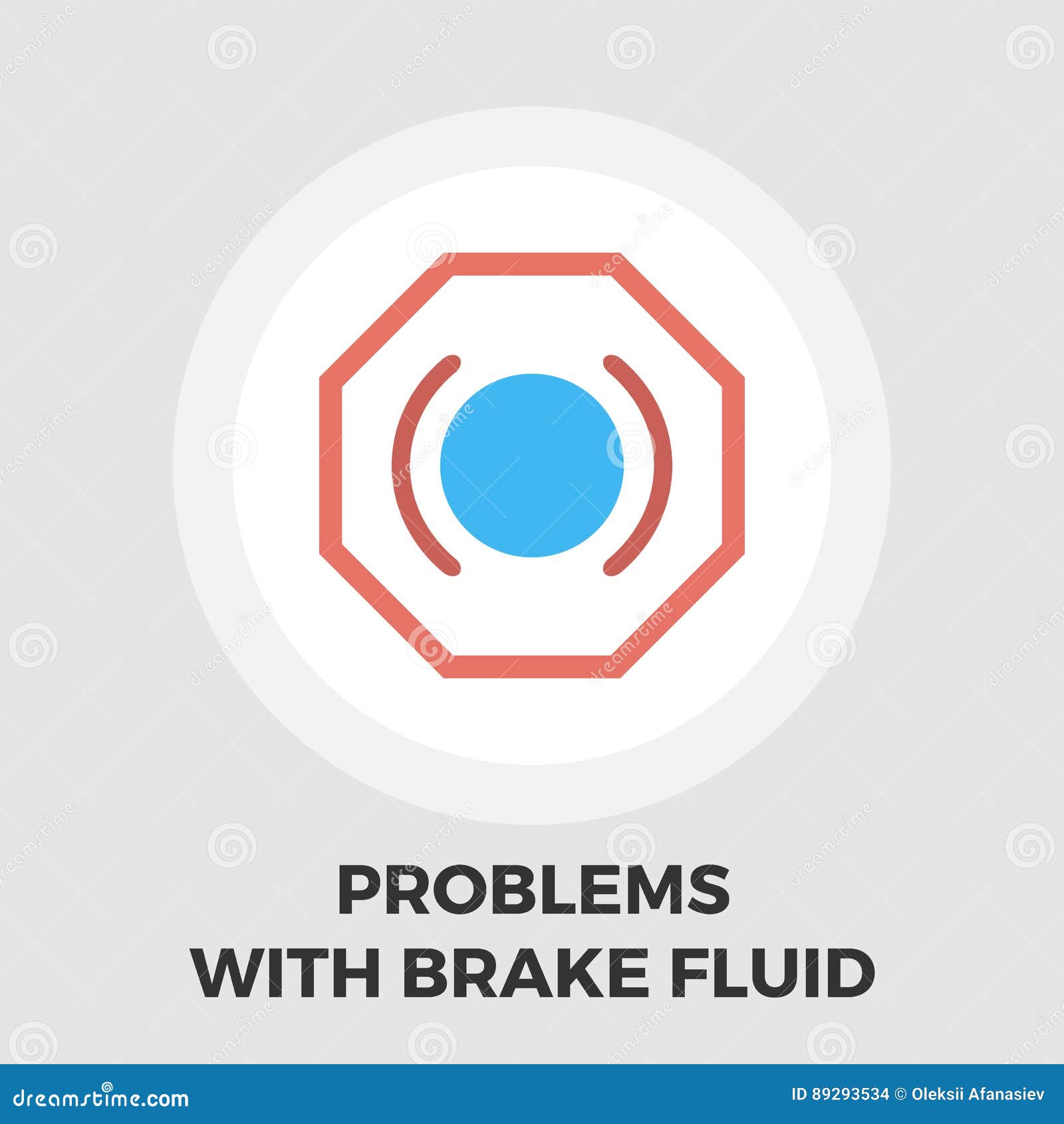 Problems with Brake Fluid Icon Flat Stock Vector Illustration of