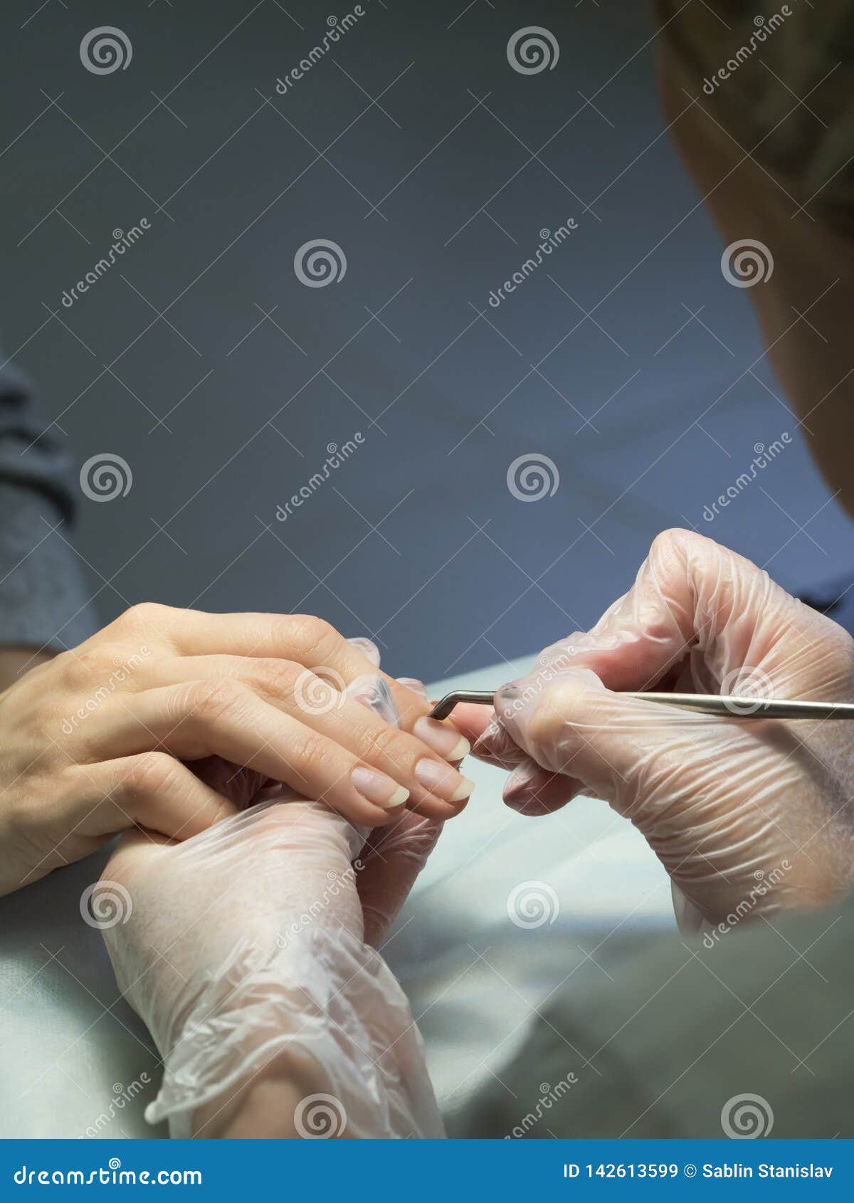 Procedure of Processing the Cuticle in Manicure. Stock Image Image of