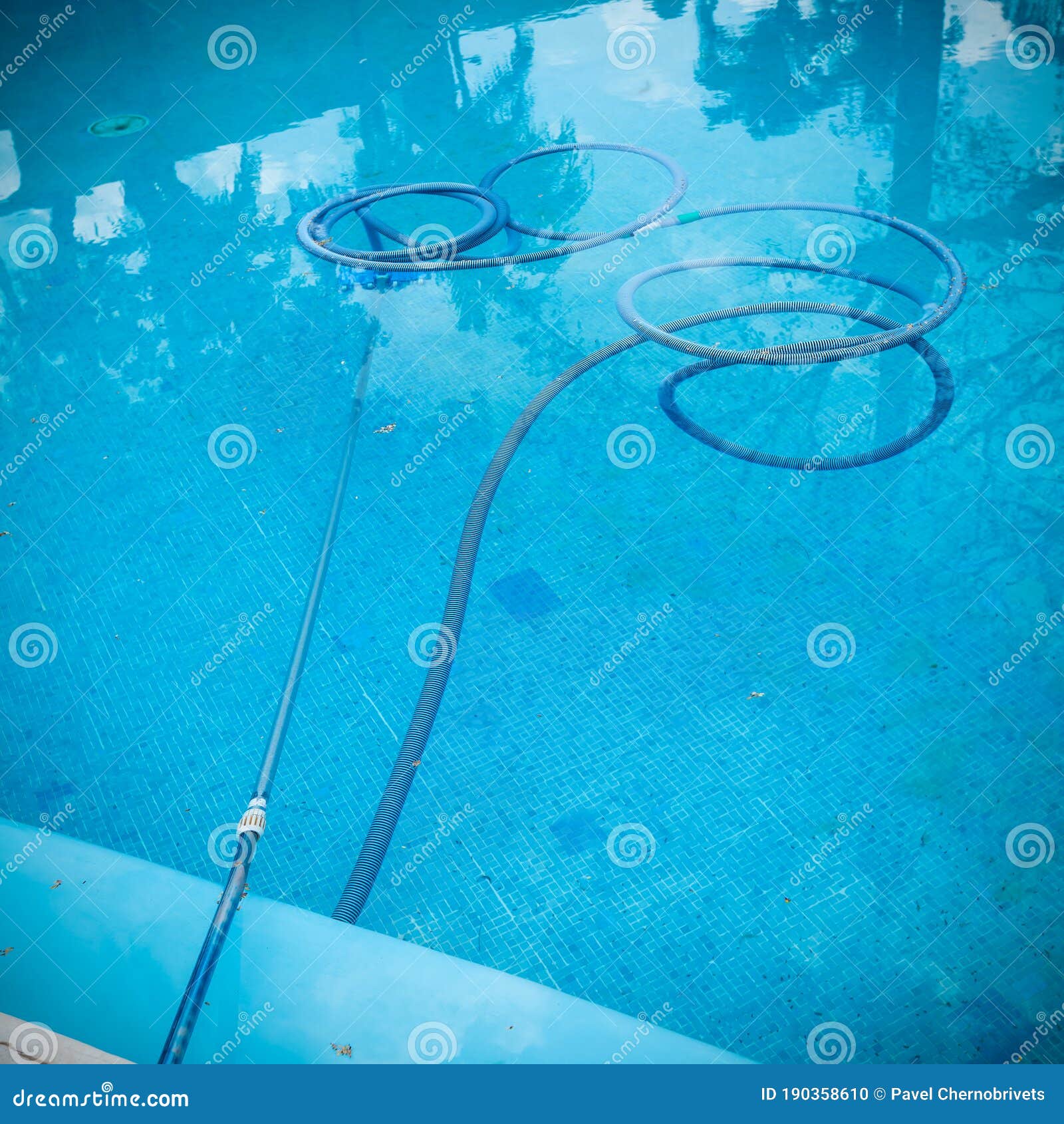 Process of Cleaning Swimming Pool Stock Photo Image of underwater