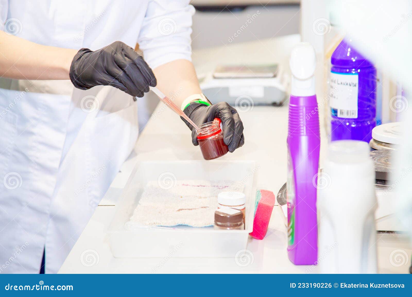 The Process of Conducting Experiments in the Laboratory Stock Photo