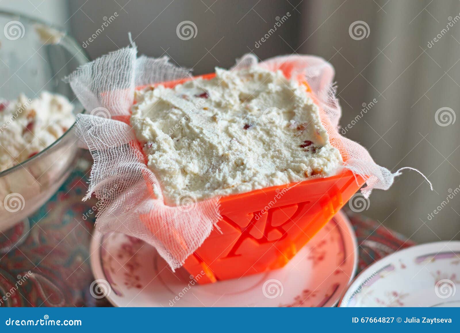 The Process of Cooking Curd Easter, Easter Shape with Pasta Stand on
