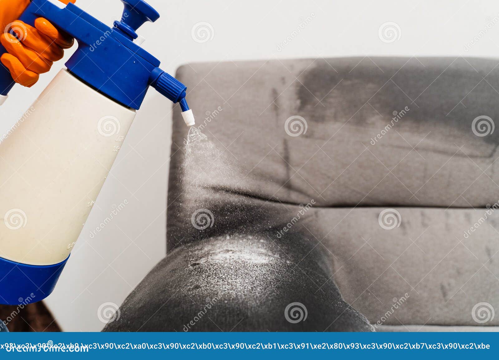 Process of Dry Cleaning for Removing Stains and Dirt from Couch at Home