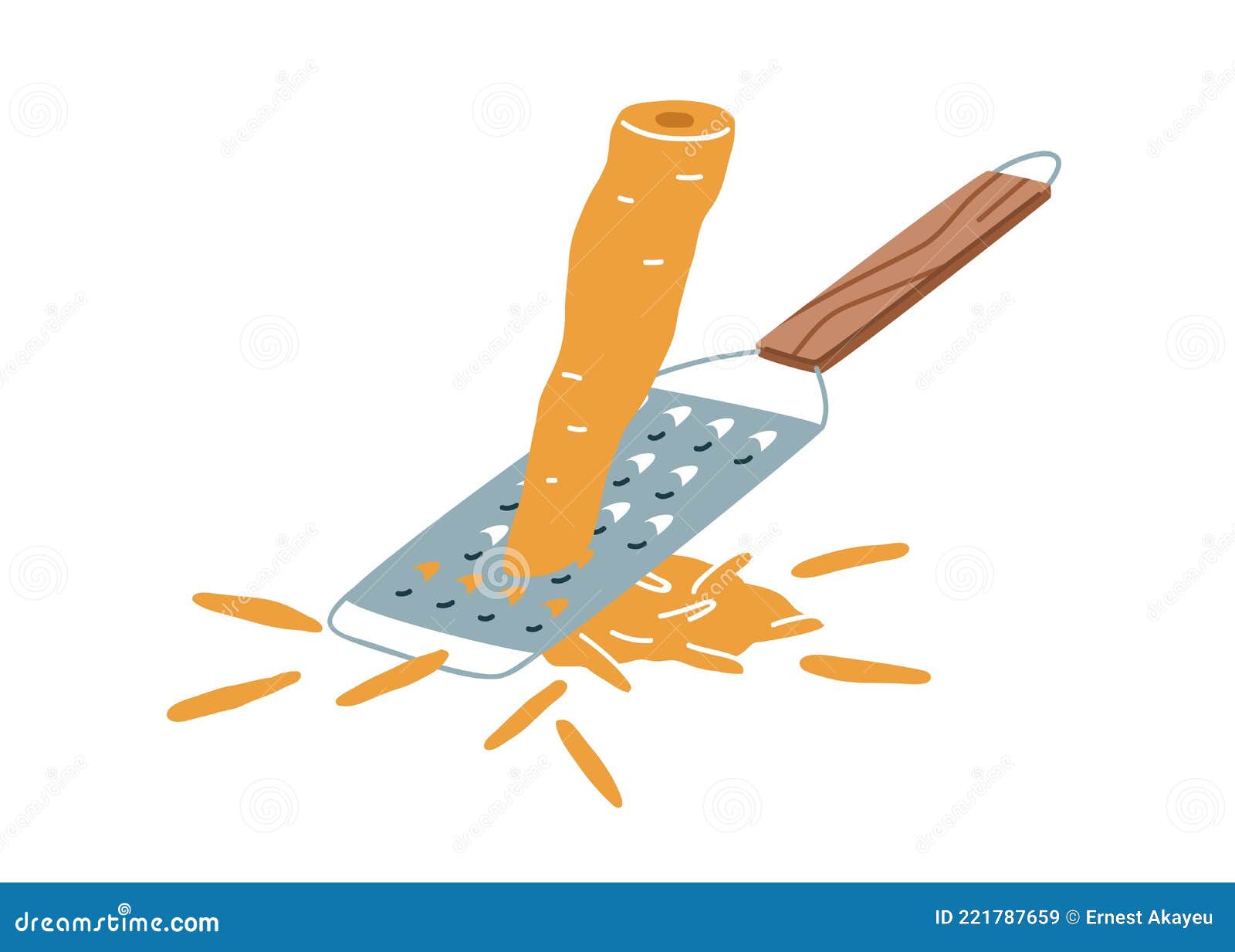 Grater with carrot domestic shredder Royalty Free Vector