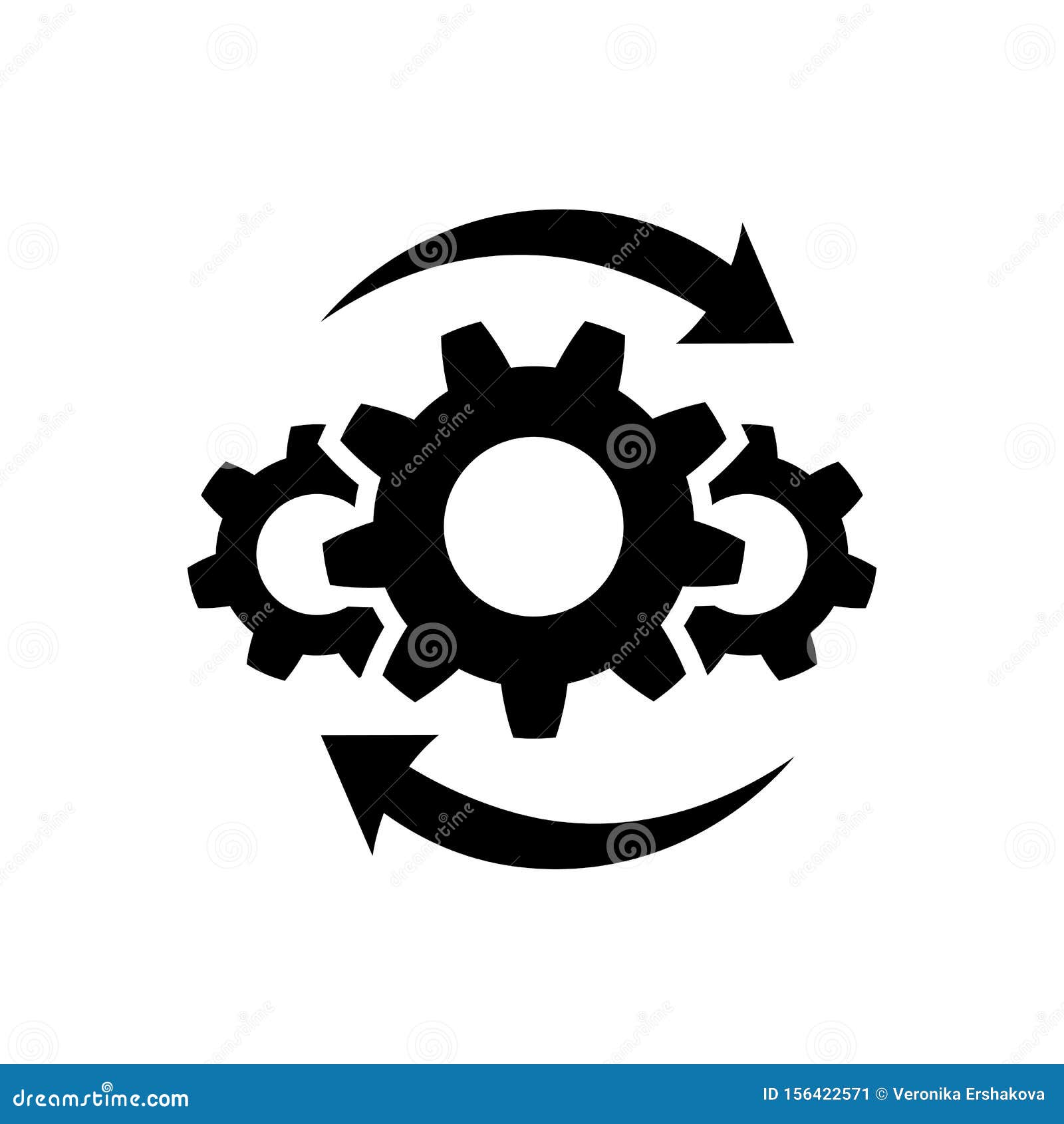 Process Icon in Flat Style on White Stock Vector - Illustration of  efficiency, linear: 156422571