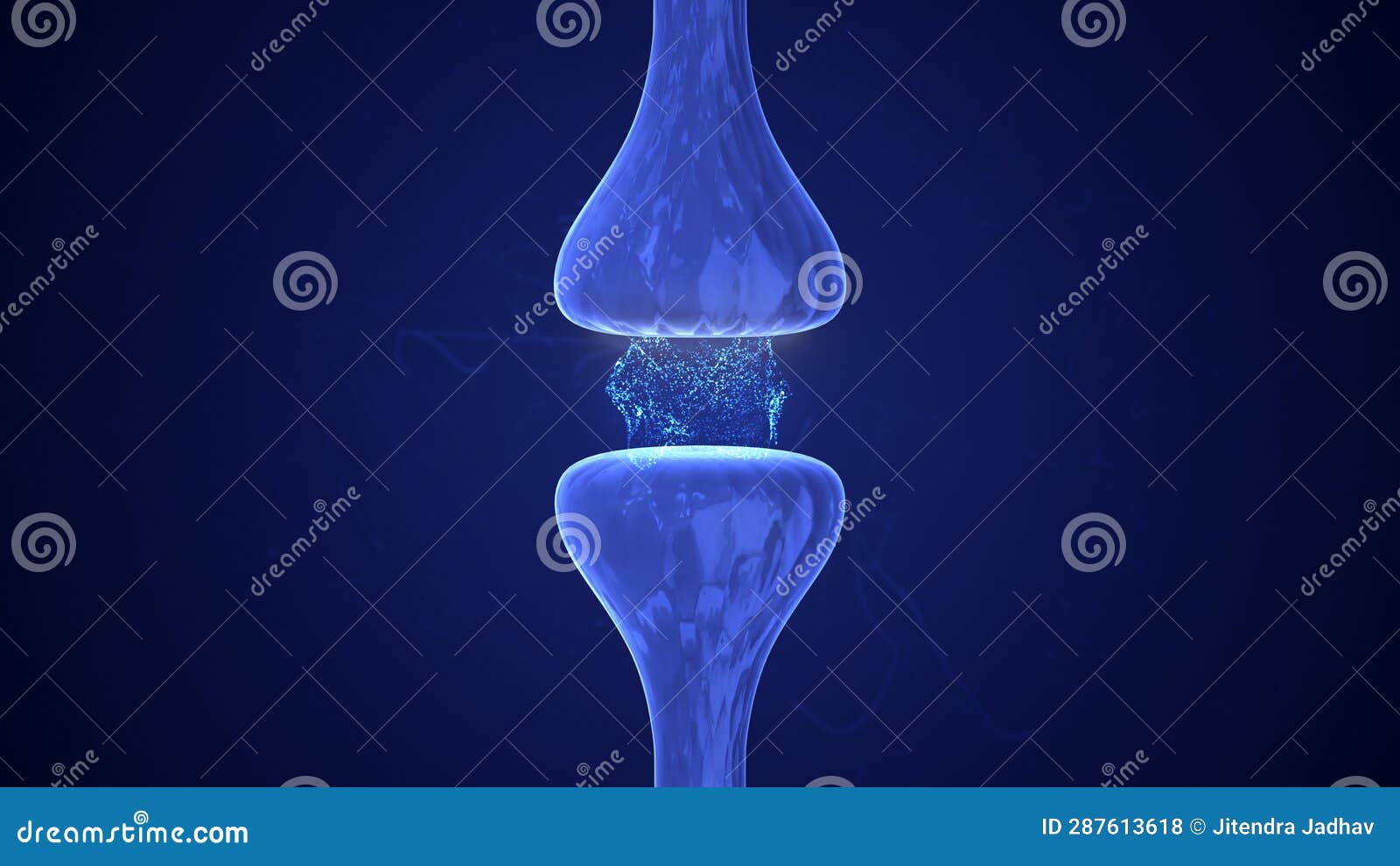 neuron receptor and synapse activity medical concept