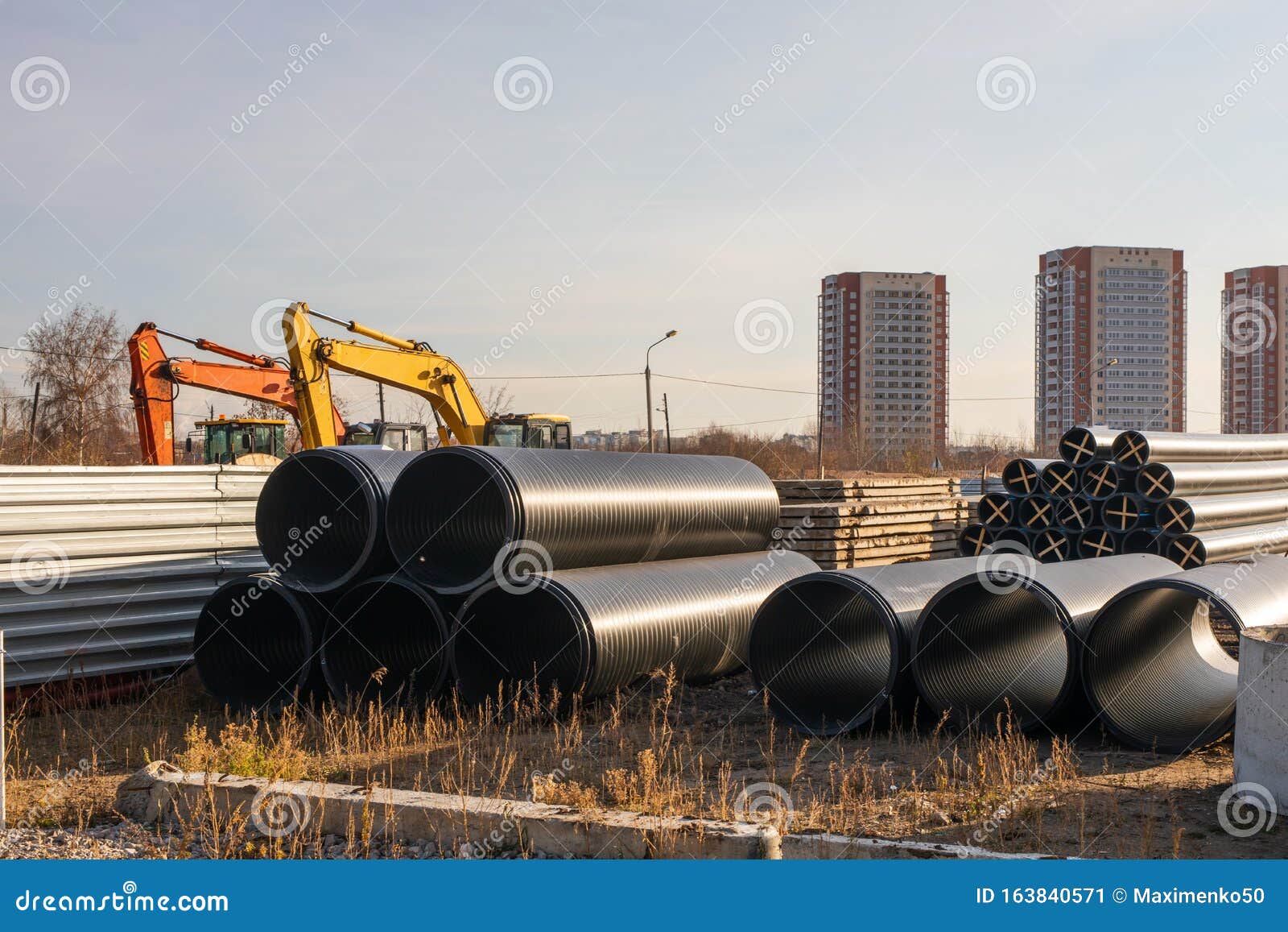 Process of Laying of Engineering and Heating Systems. Plastic Pipes